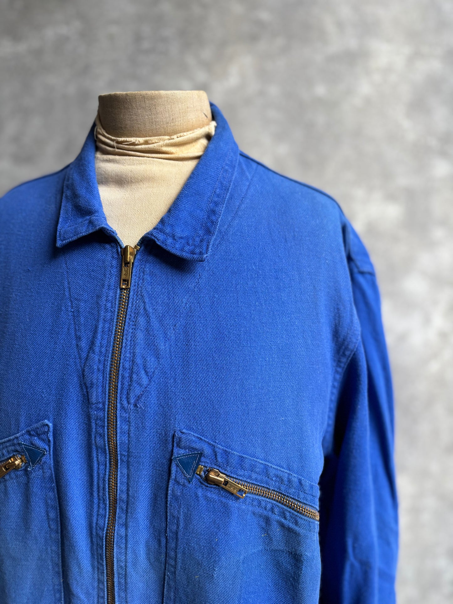 【~1970’s】Vintage French Zip Up Mechanic Jacket