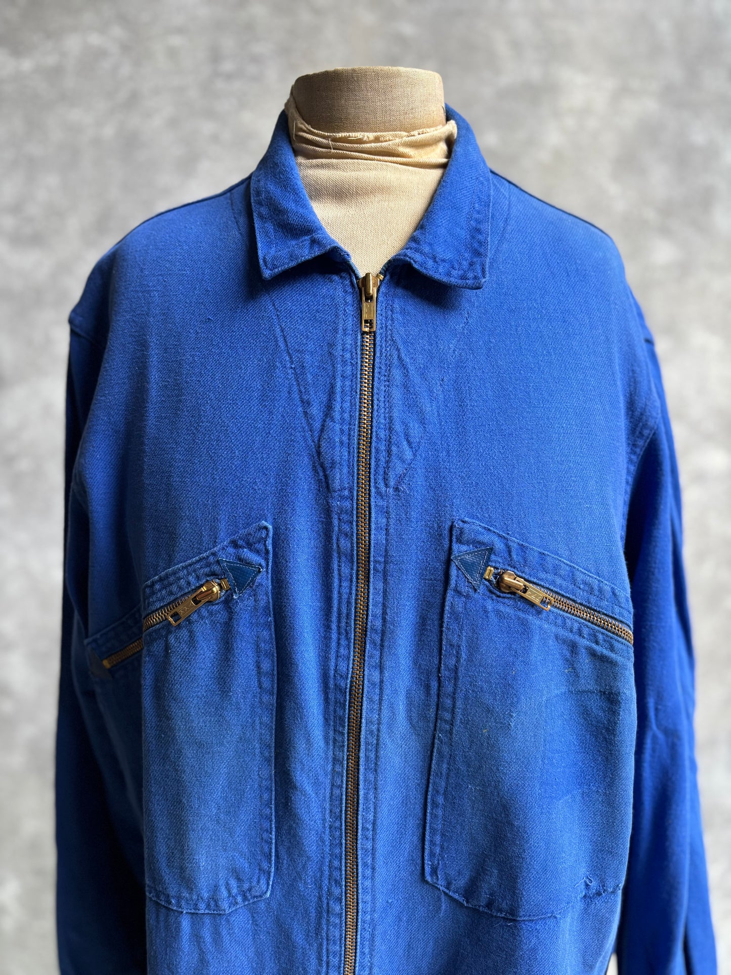 【~1970’s】Vintage French Zip Up Mechanic Jacket