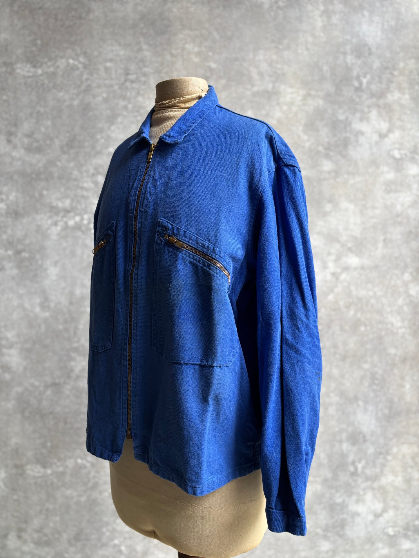 【~1970’s】Vintage French Zip Up Mechanic Jacket