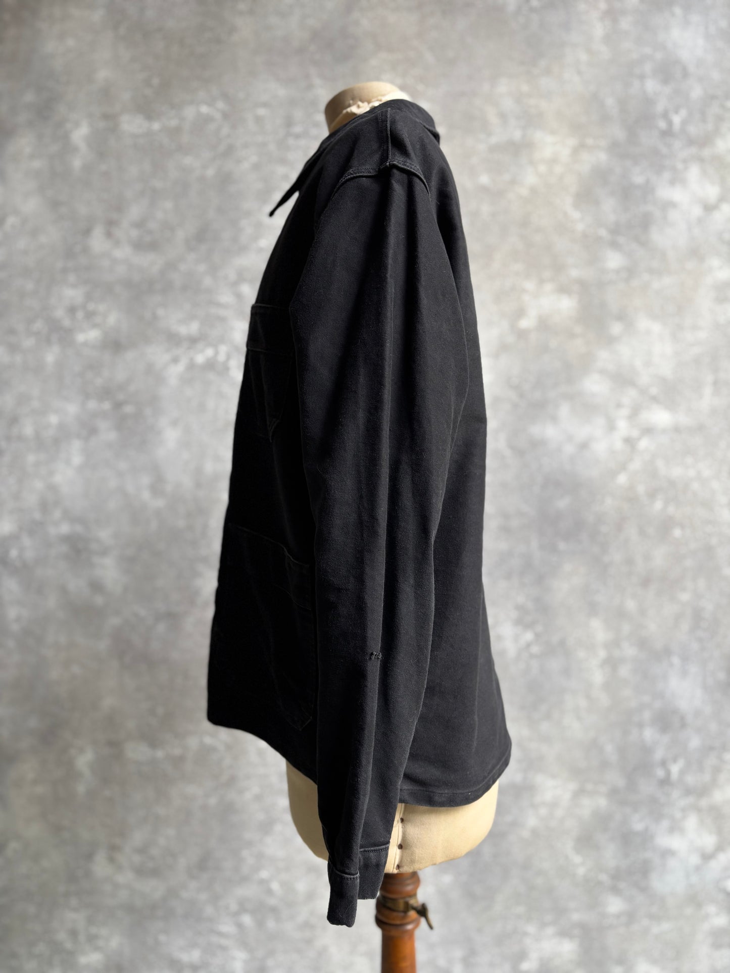 【~1980's】Vintage French Black Moleskin Work Jacket 『Adolphe Lafont アドルフ ラフォン』