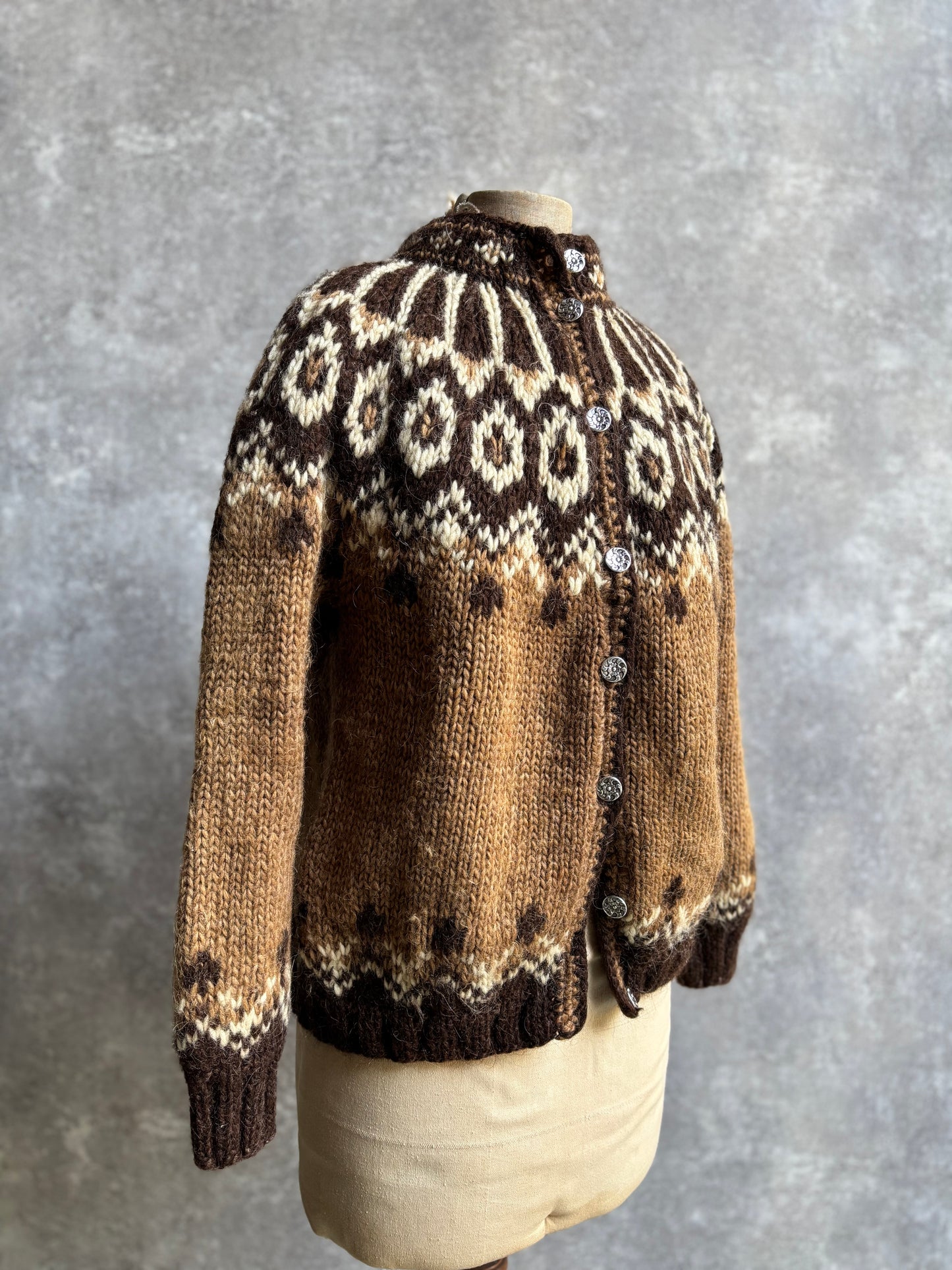 【~1980’s】Nordic Wool Knit Cardigan