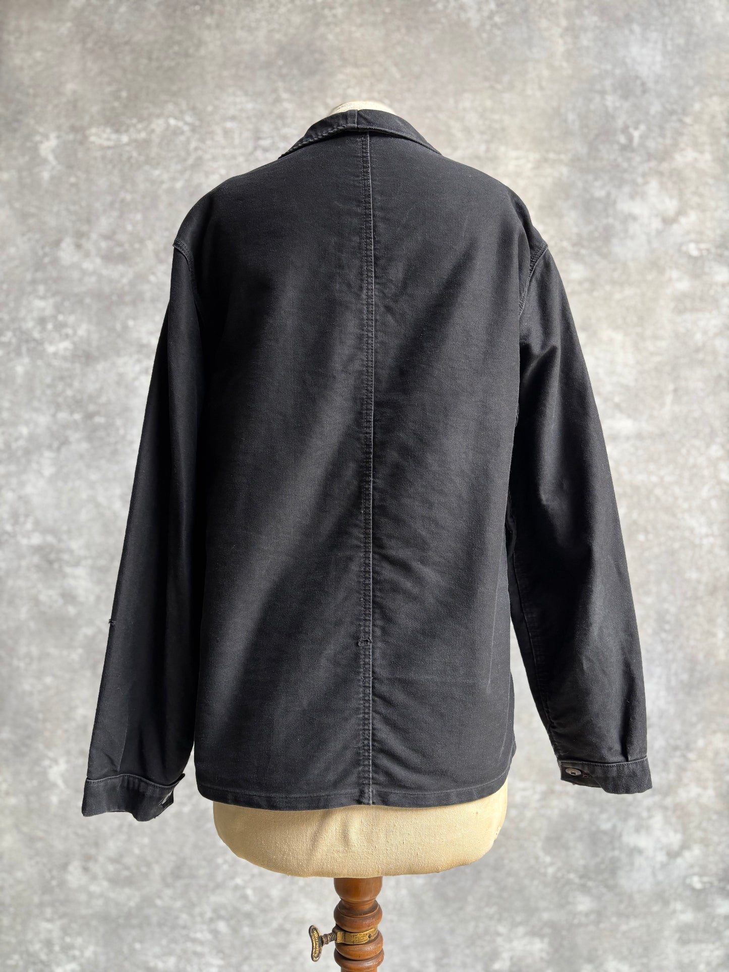 【~1980's】Vintage French Black Moleskin Work Jacket 『Adolphe Lafont アドルフ ラフォン』
