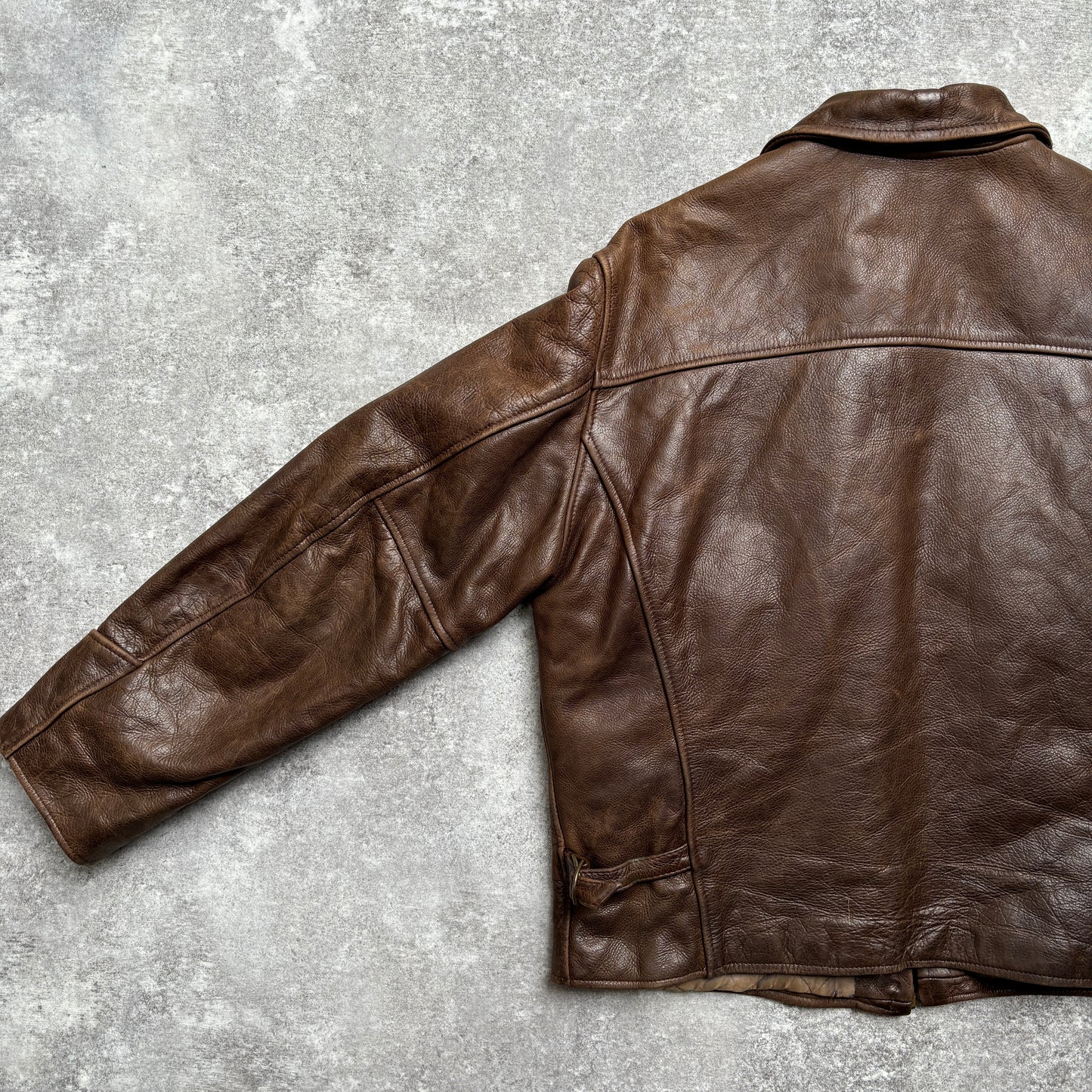 【~1990‘s】Brown Leather Jacket 『WORLD BEATERS』
