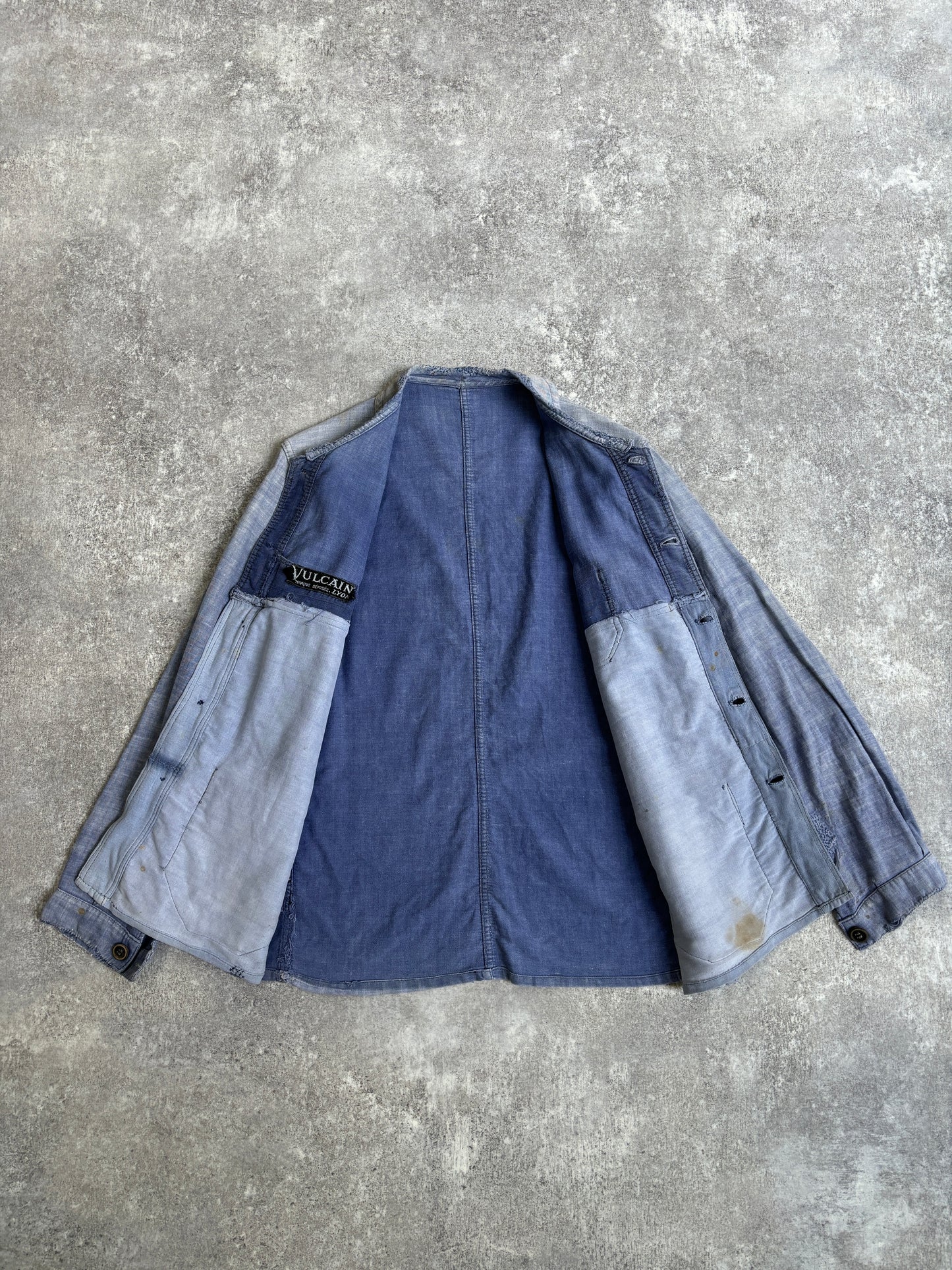 【~1950's】Vintage French Cotton Linen Work Jacket『Vulcain ヴァルカン』