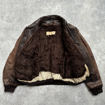 【~1990‘s】G-1 Type Brown Leather Fright Jacket