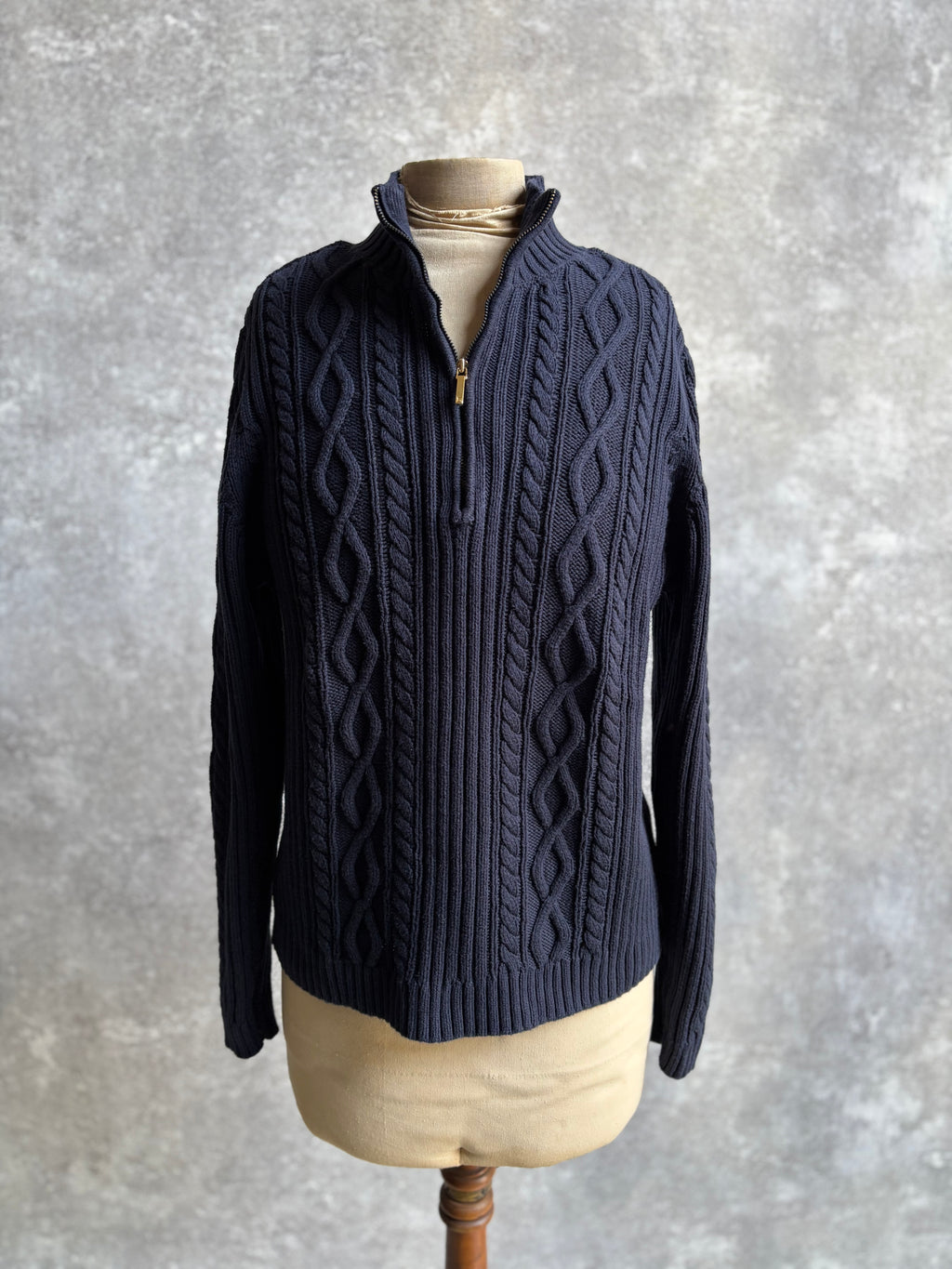 [1990's] Chaps Cable Knit Mock Neck Sweater