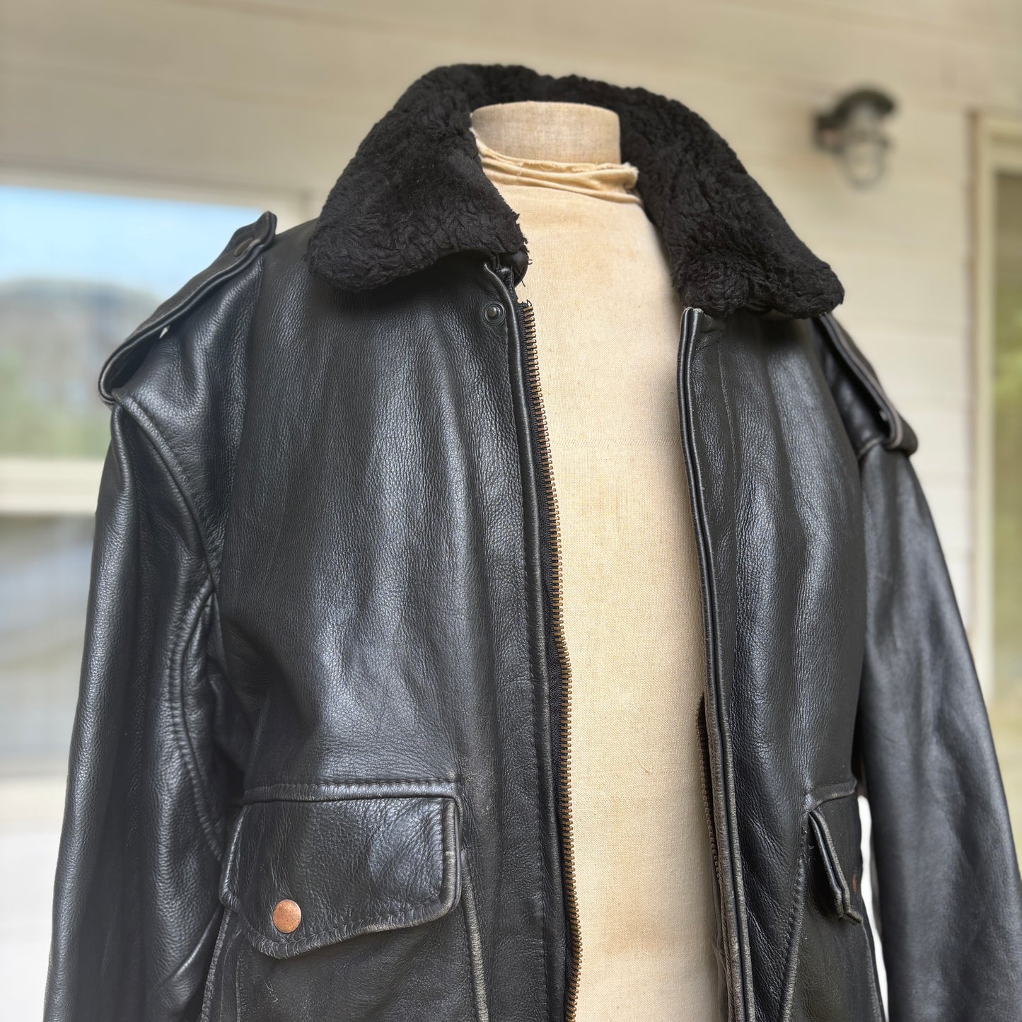 【1975‘s】G-1 Type Black Leather Flight Jacket