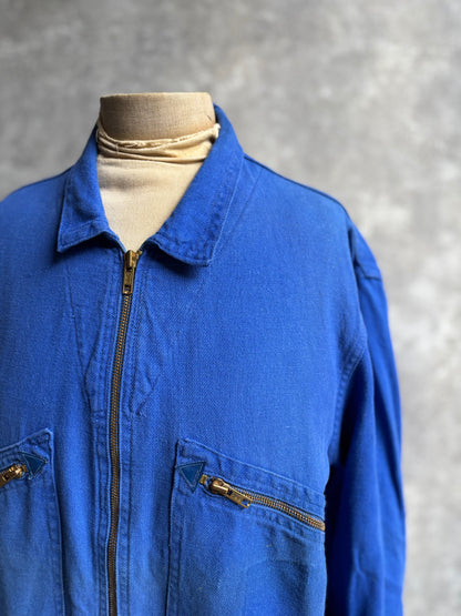 【~1970’s】Vintage French Zip Up Mechanic Jacket