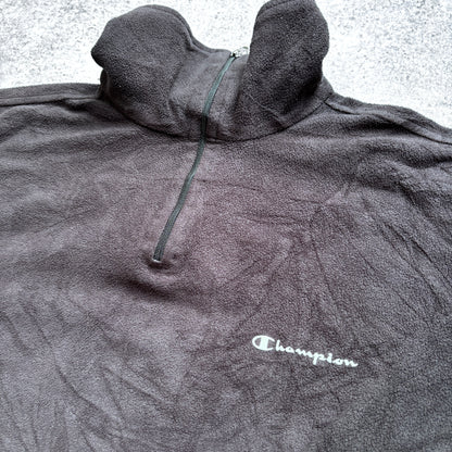 【1990’s】Champion Black Half-Zip Fleece Pullover