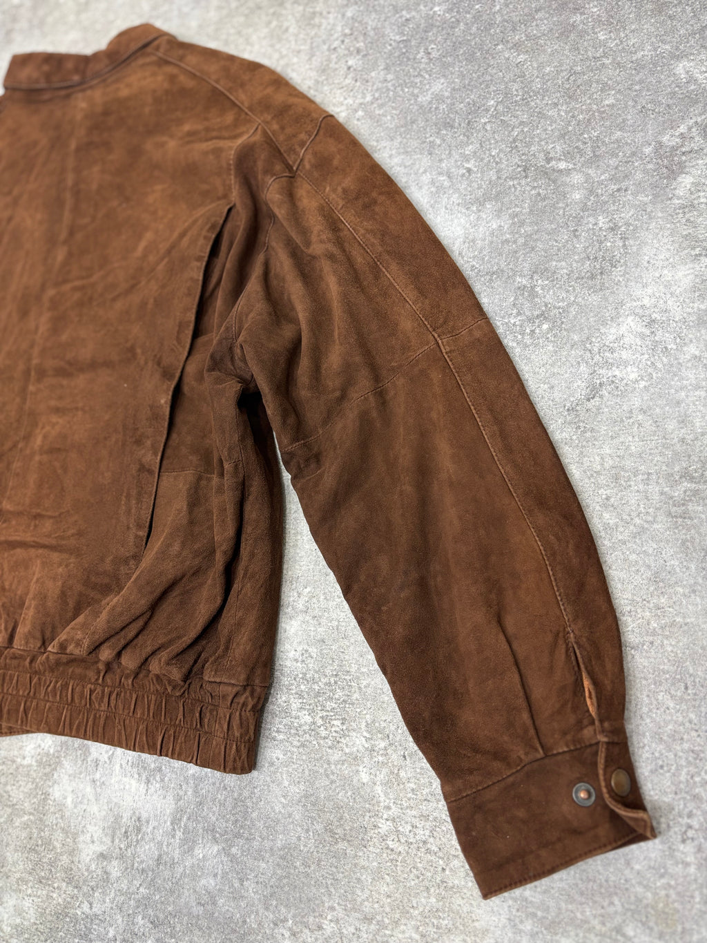 Brown Suede Leather Zip Jacket