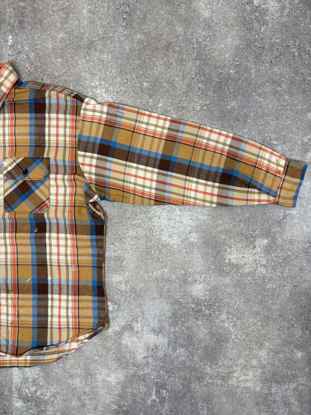 ~1980s Five Brother Flannel Shirt Brown × Blue × Cream Check