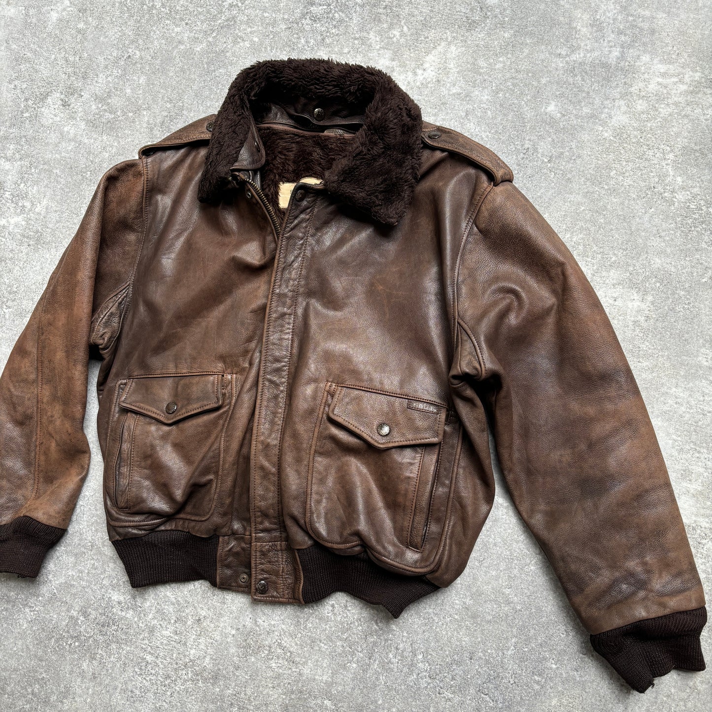 【~1990‘s】G-1 Type Brown Leather Fright Jacket