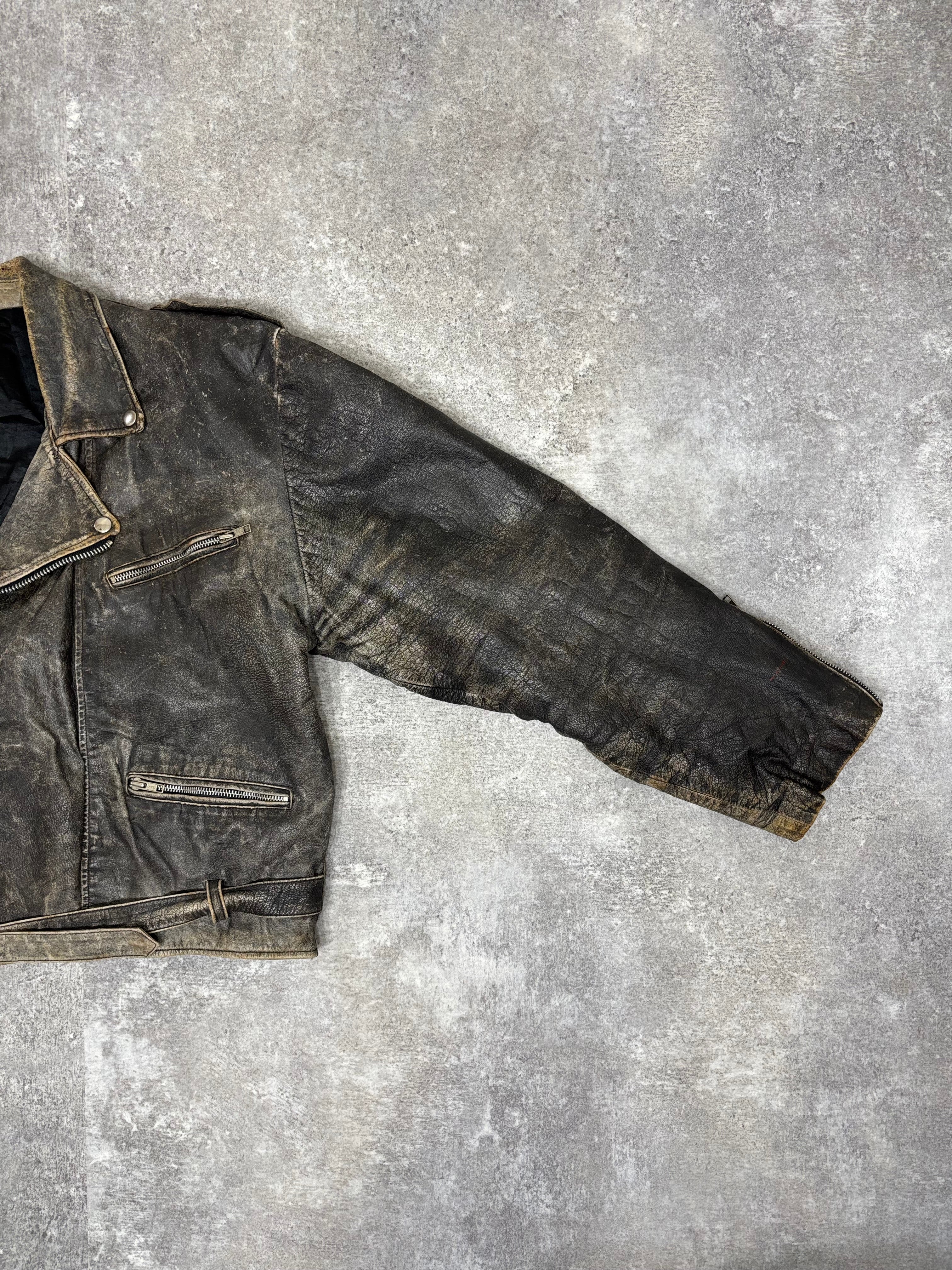 ～1990s Vintage Distressed Leather Riders Jacket