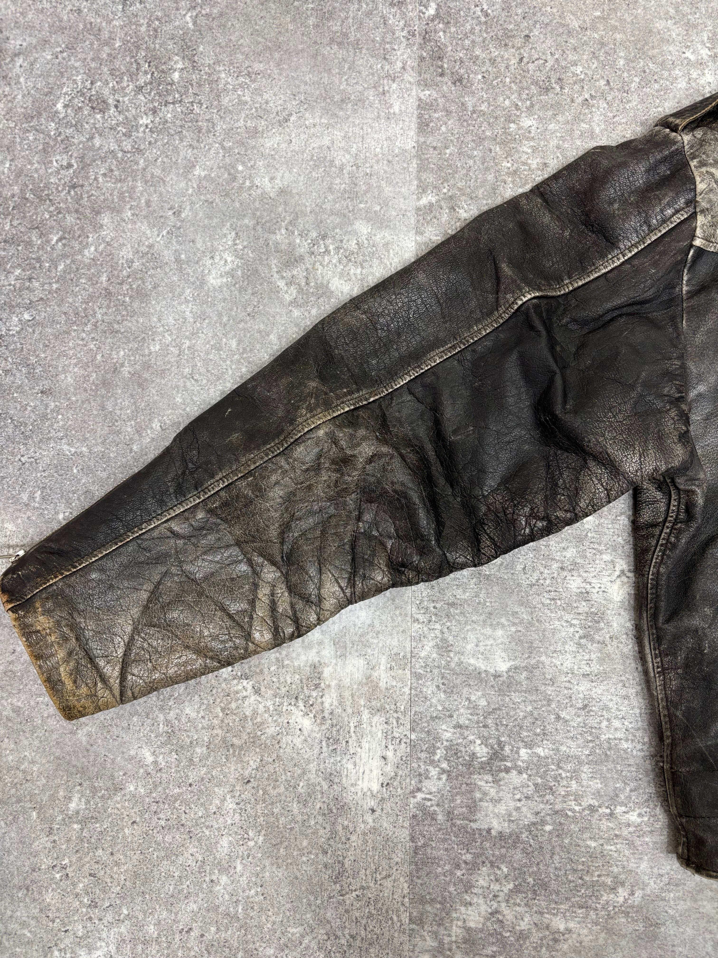 ～1990s Vintage Distressed Leather Riders Jacket