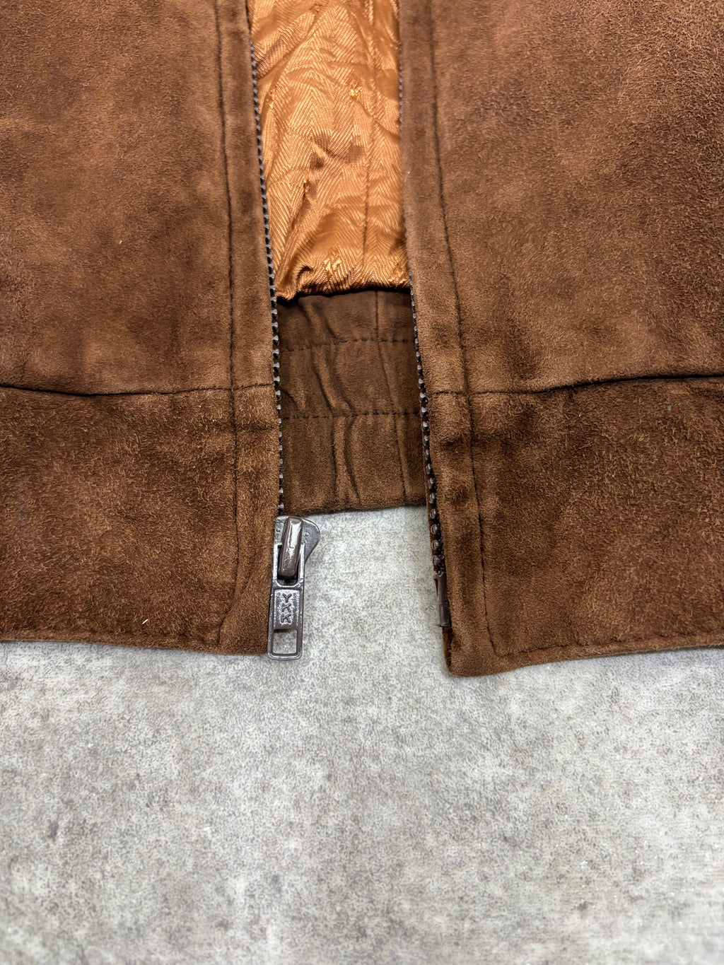 Brown Suede Leather Zip Jacket