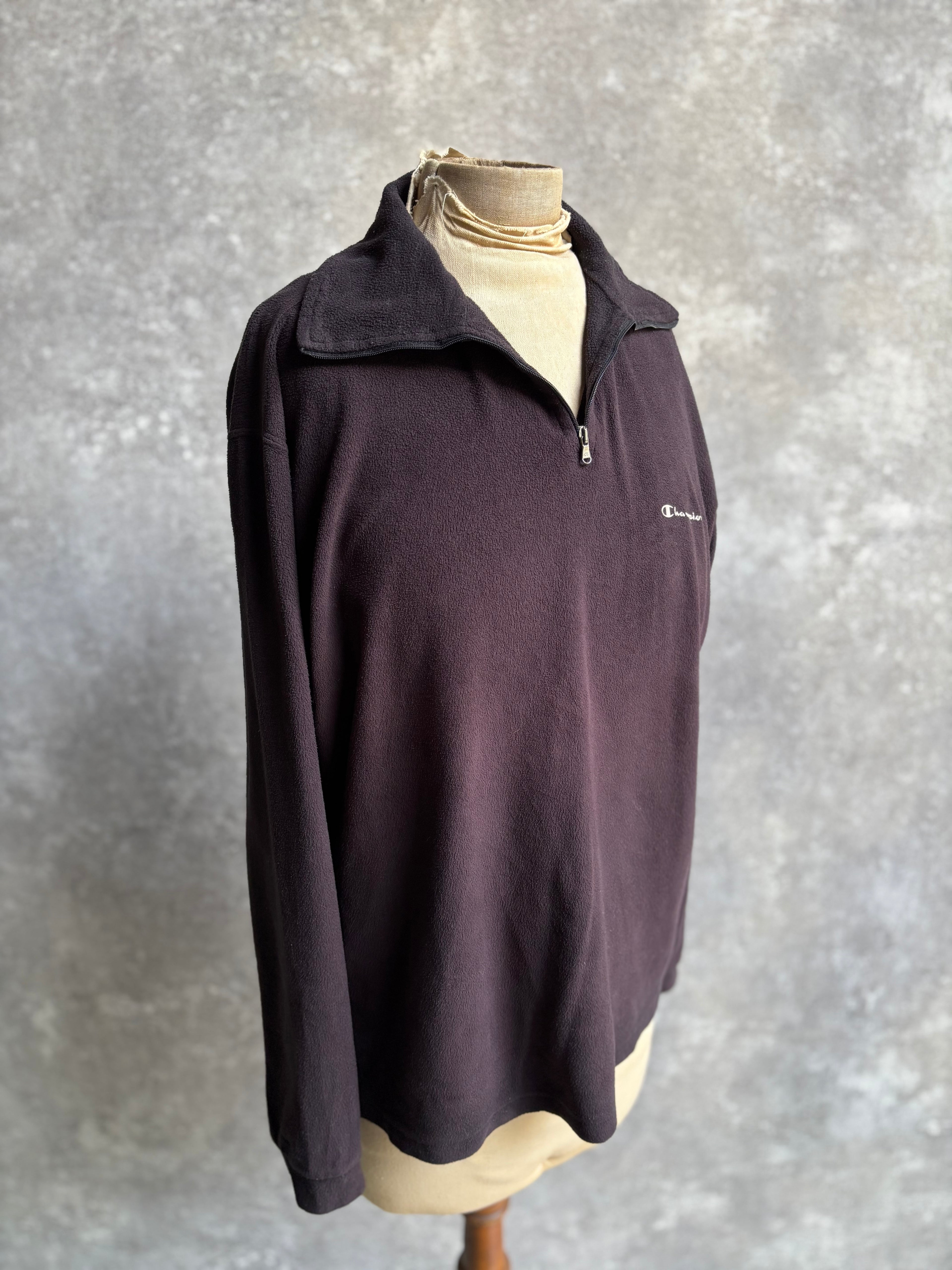 【1990’s】Champion Black Half-Zip Fleece Pullover