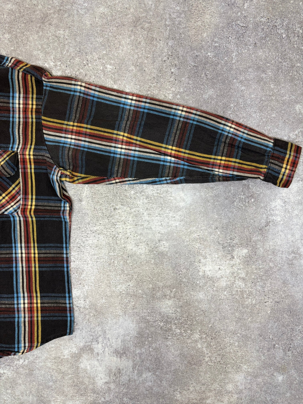~1990s BIG MIKE Plaid Flannel Shirt Black × Multi Stripe Check