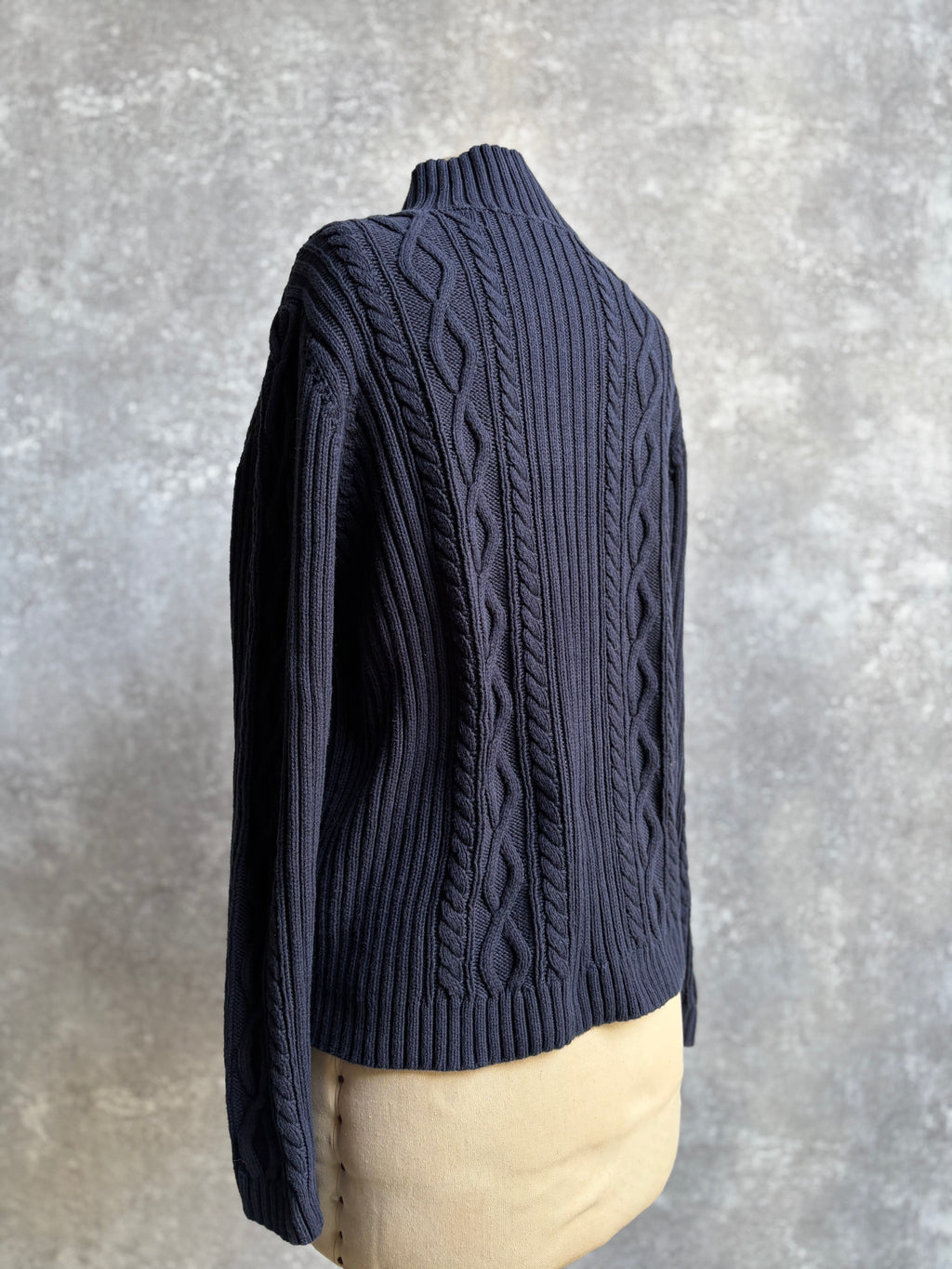 [1990's] Chaps Cable Knit Mock Neck Sweater