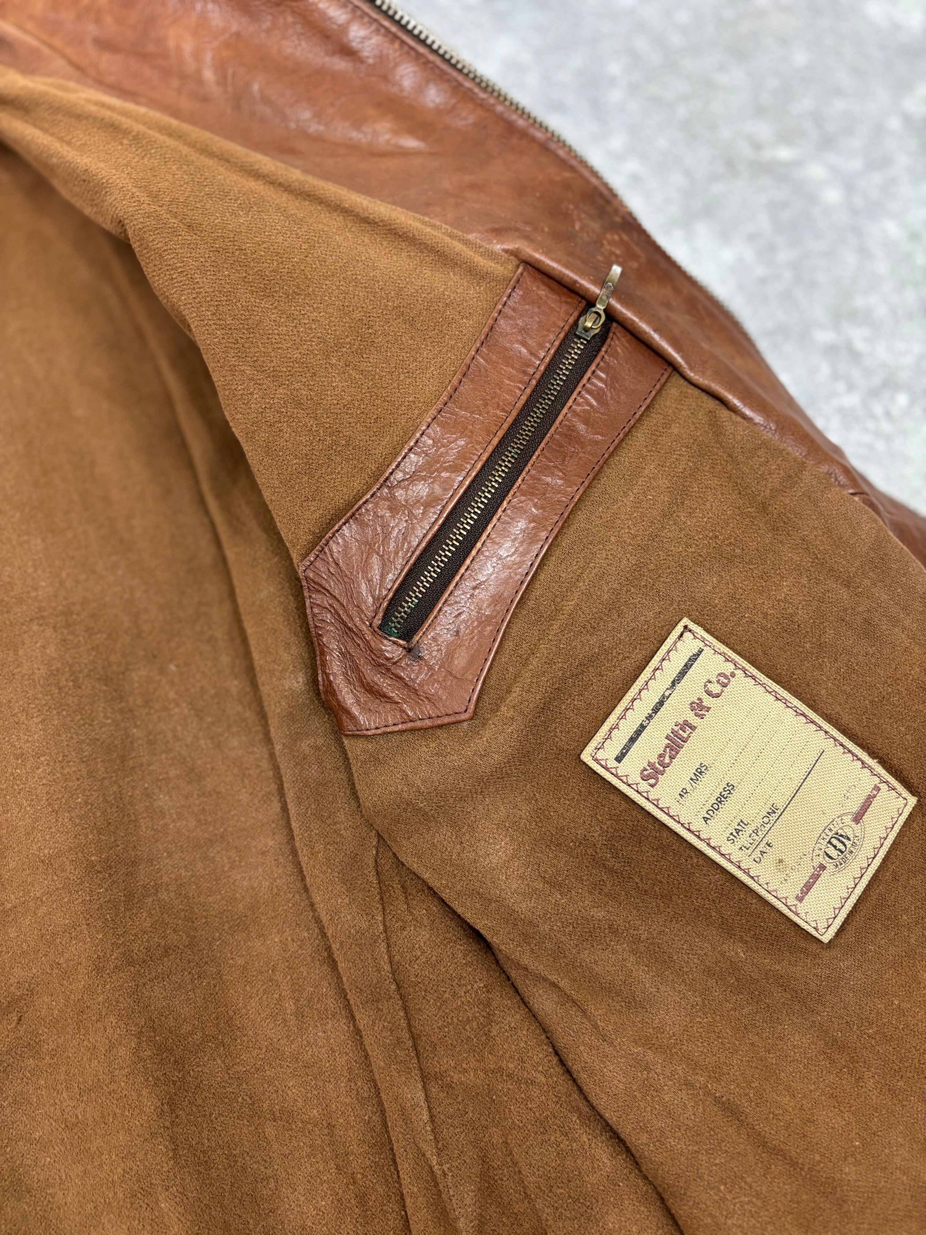 ~1990s Stealth & Co. Leather Zip Jacket – Brown