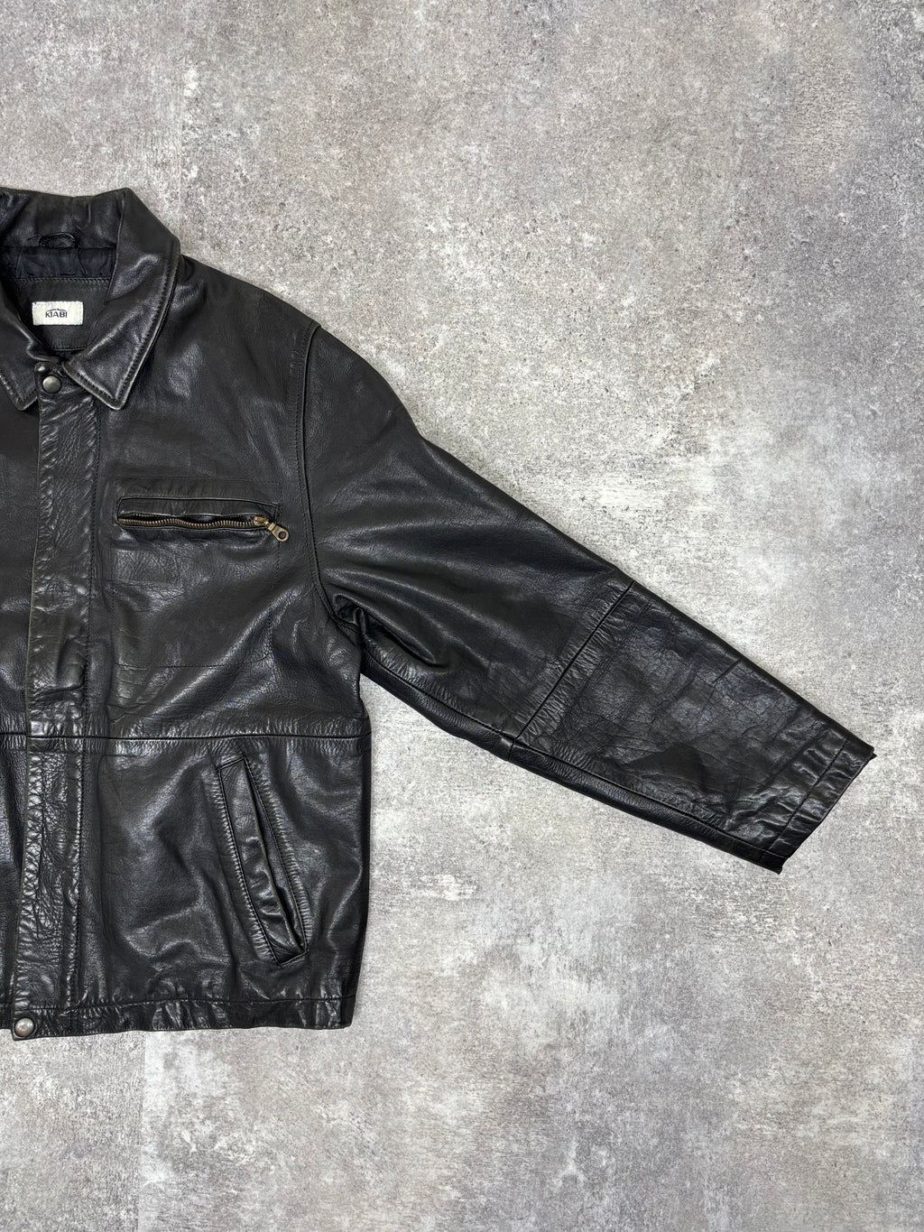 2000s Vintage Black Leather Jacket by KIABI