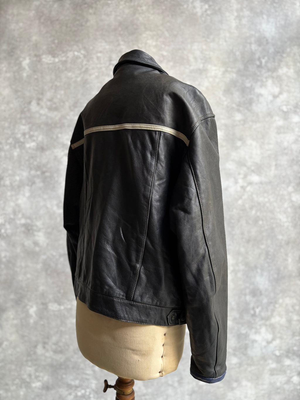 【~1990‘s】Black Leather Riders Jacket『Moto Mod』