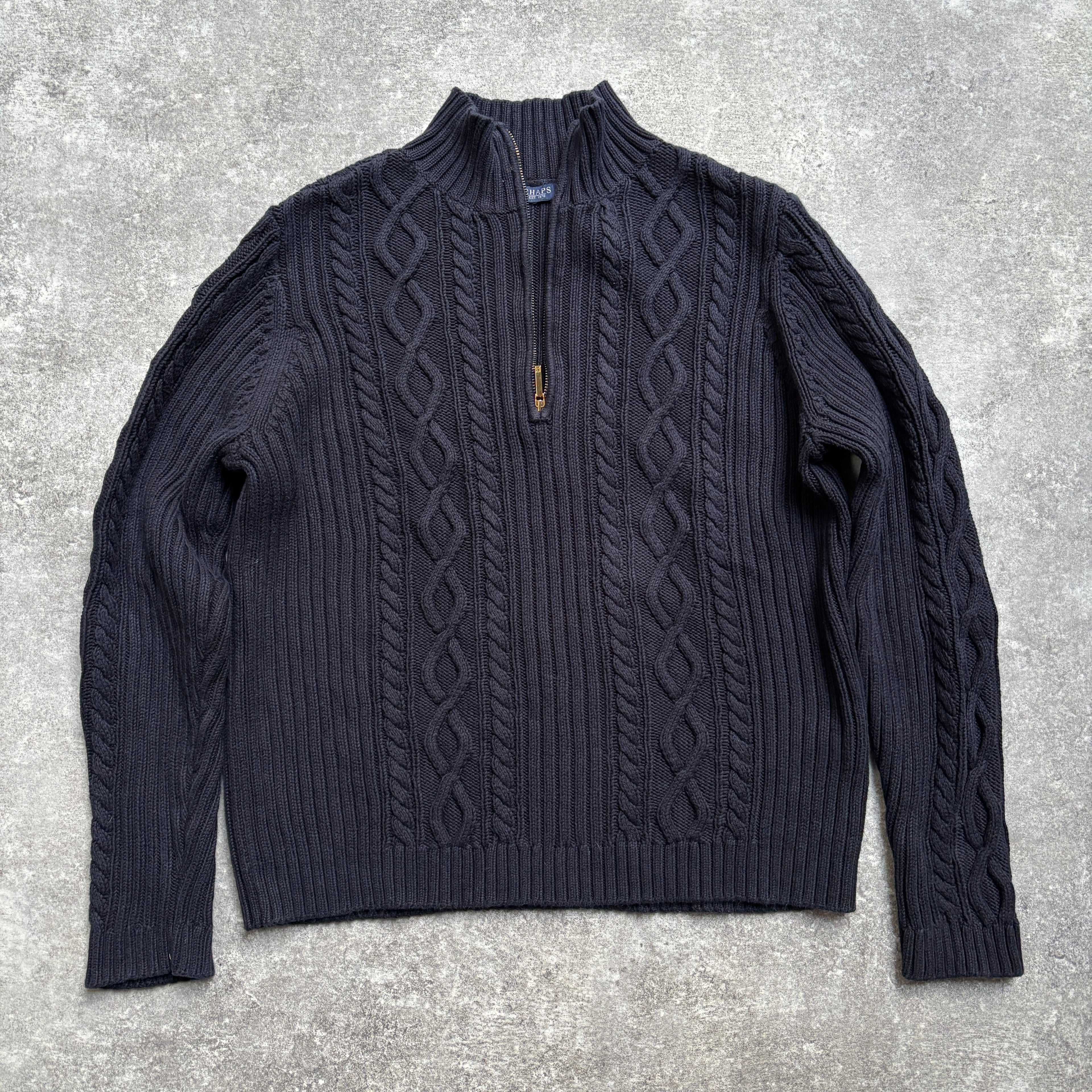 [1990's] Chaps Cable Knit Mock Neck Sweater