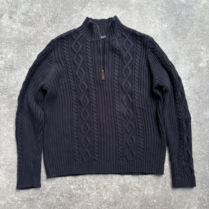 【1990's】Chaps Cable Knit Mock Neck Sweater