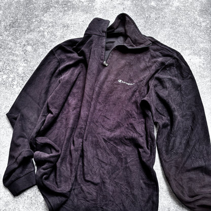 【1990’s】Champion Black Half-Zip Fleece Pullover