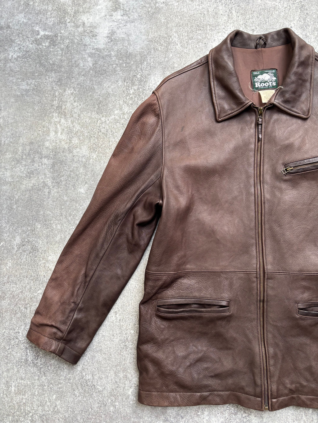 【1970‘s】 Roots Brown Leather Jacket