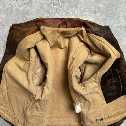 【~1990‘s】VERA PELLE Brown Leather Jacket