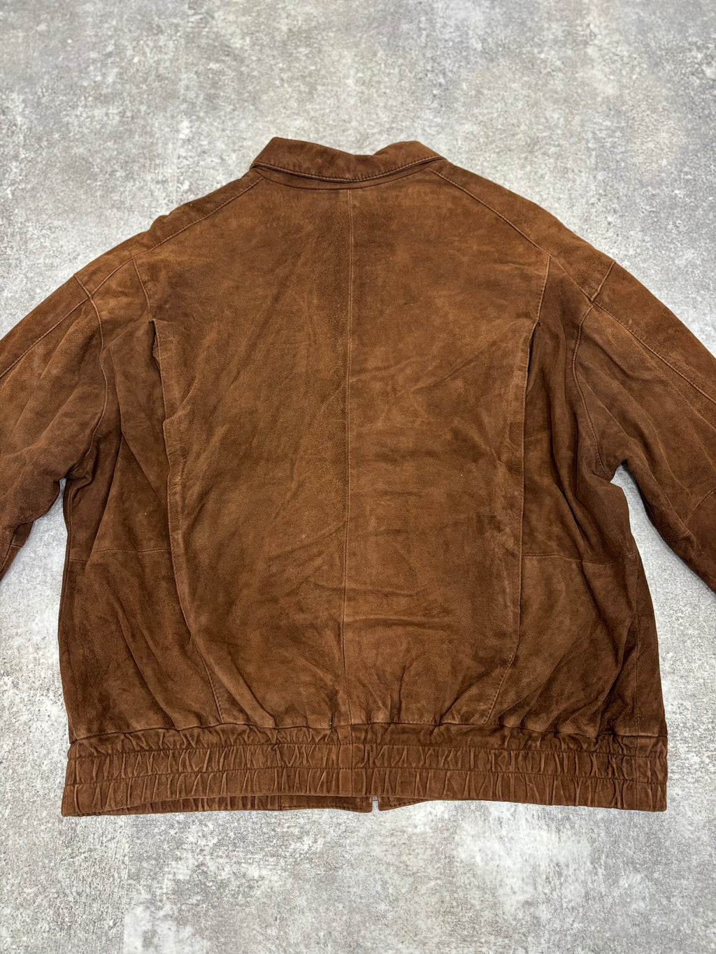 Brown Suede Leather Zip Jacket