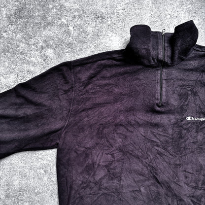 【1990’s】Champion Black Half-Zip Fleece Pullover