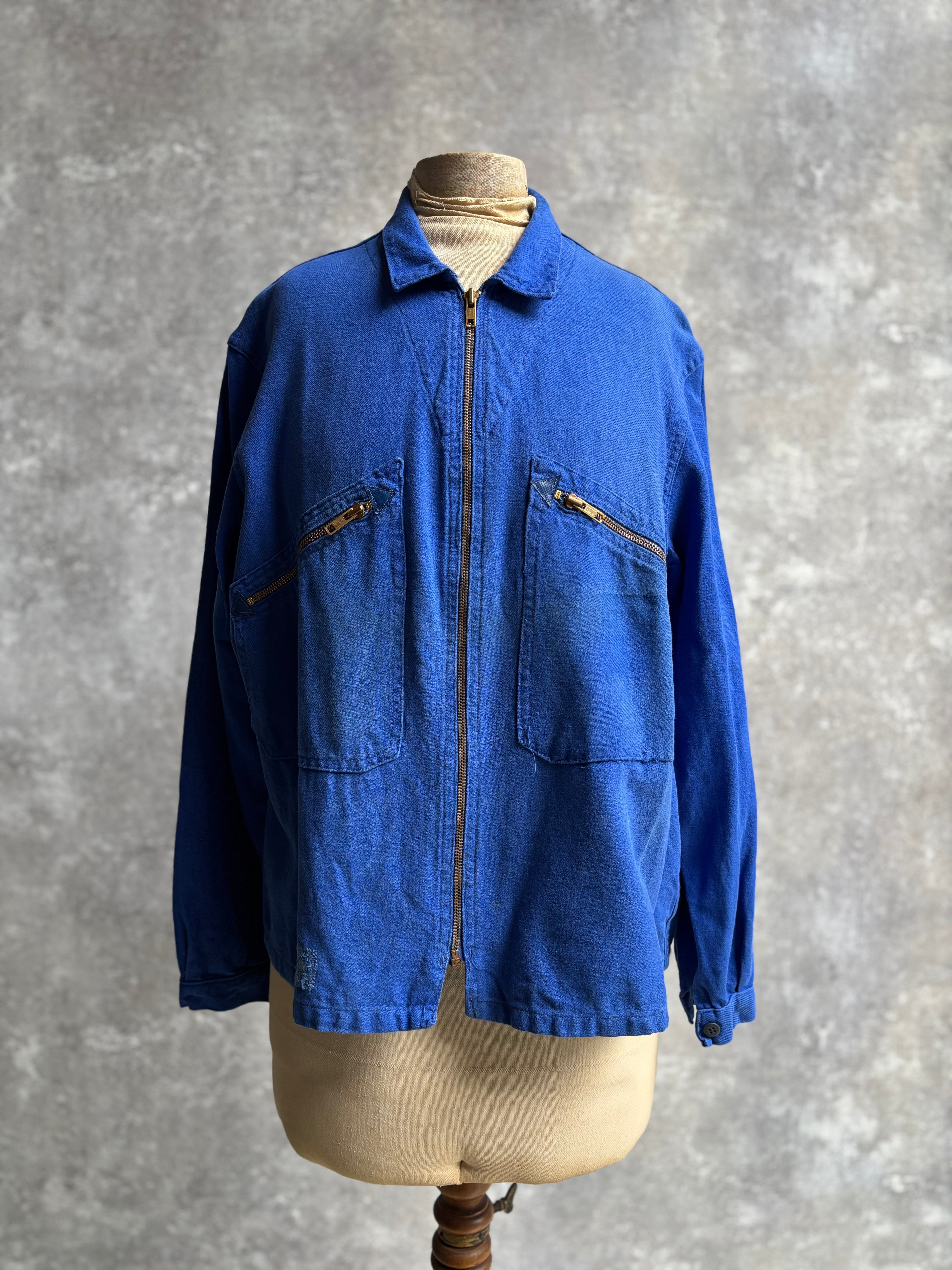 【~1970’s】Vintage French Zip Up Mechanic Jacket