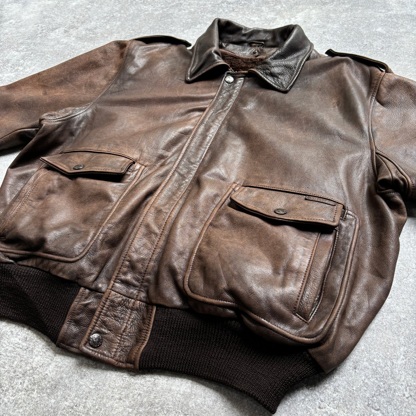 【~1990‘s】G-1 Type Brown Leather Fright Jacket