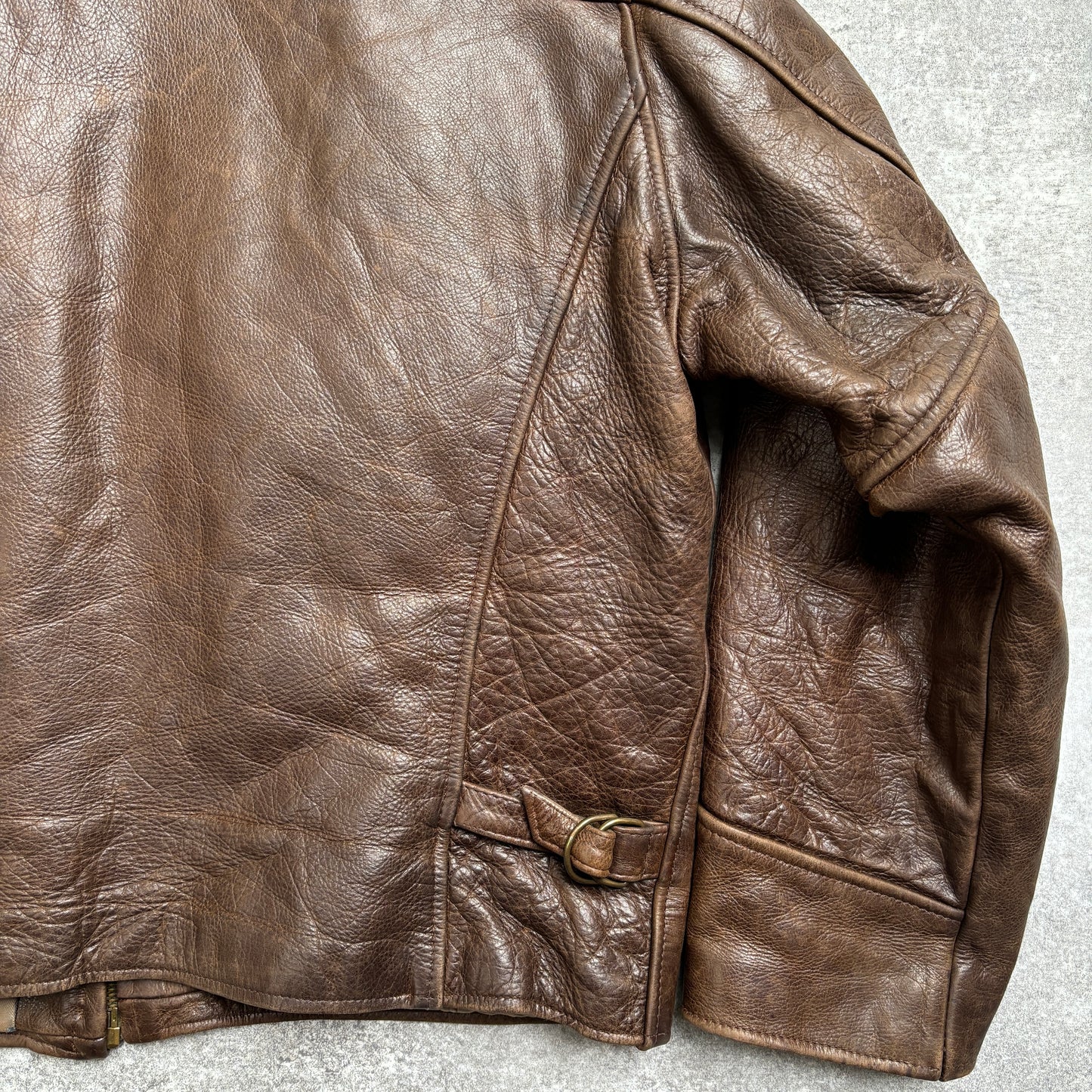 【~1990‘s】Brown Leather Jacket 『WORLD BEATERS』