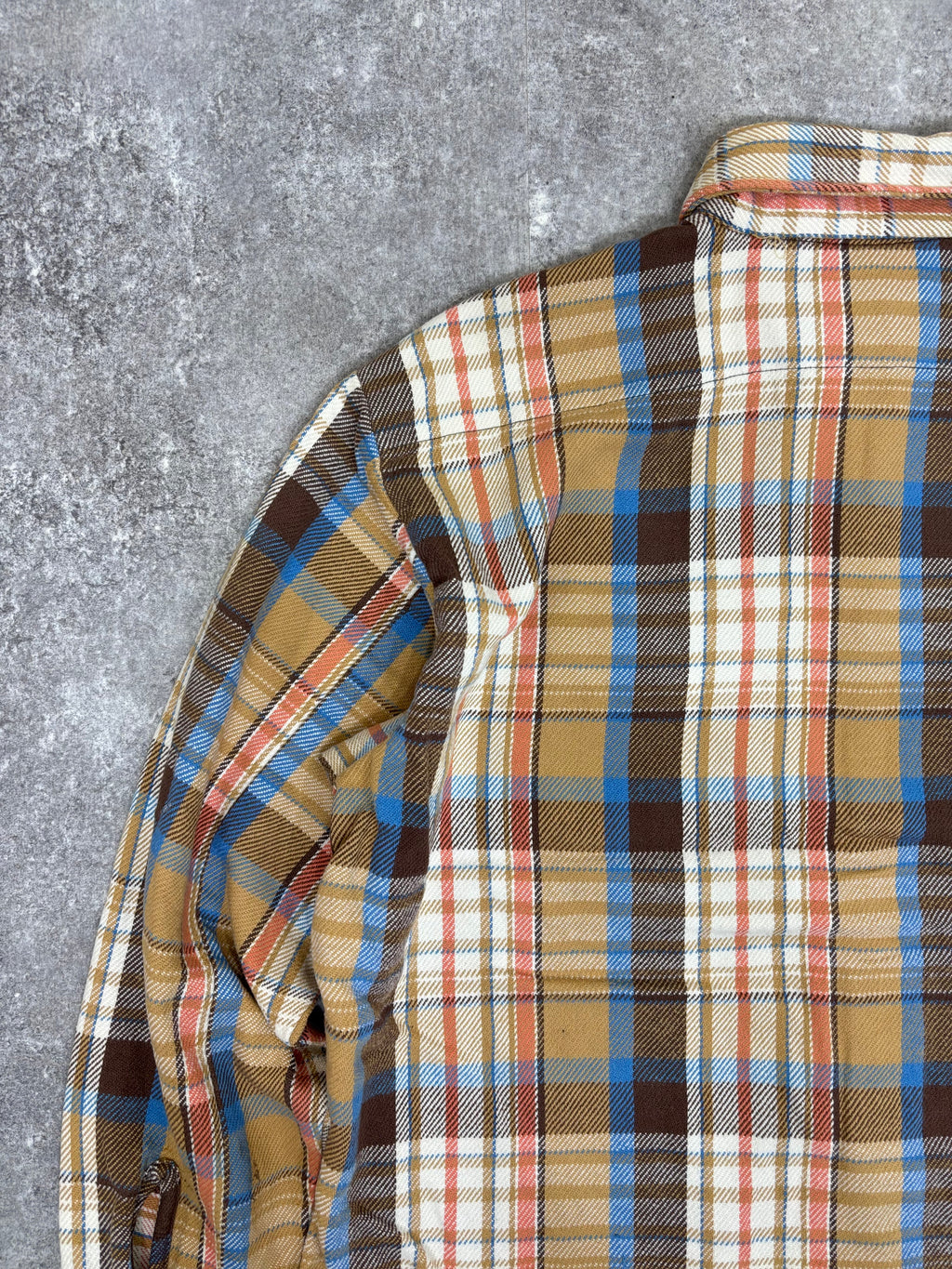 ~1980s Five Brother Flannel Shirt Brown × Blue × Cream Check