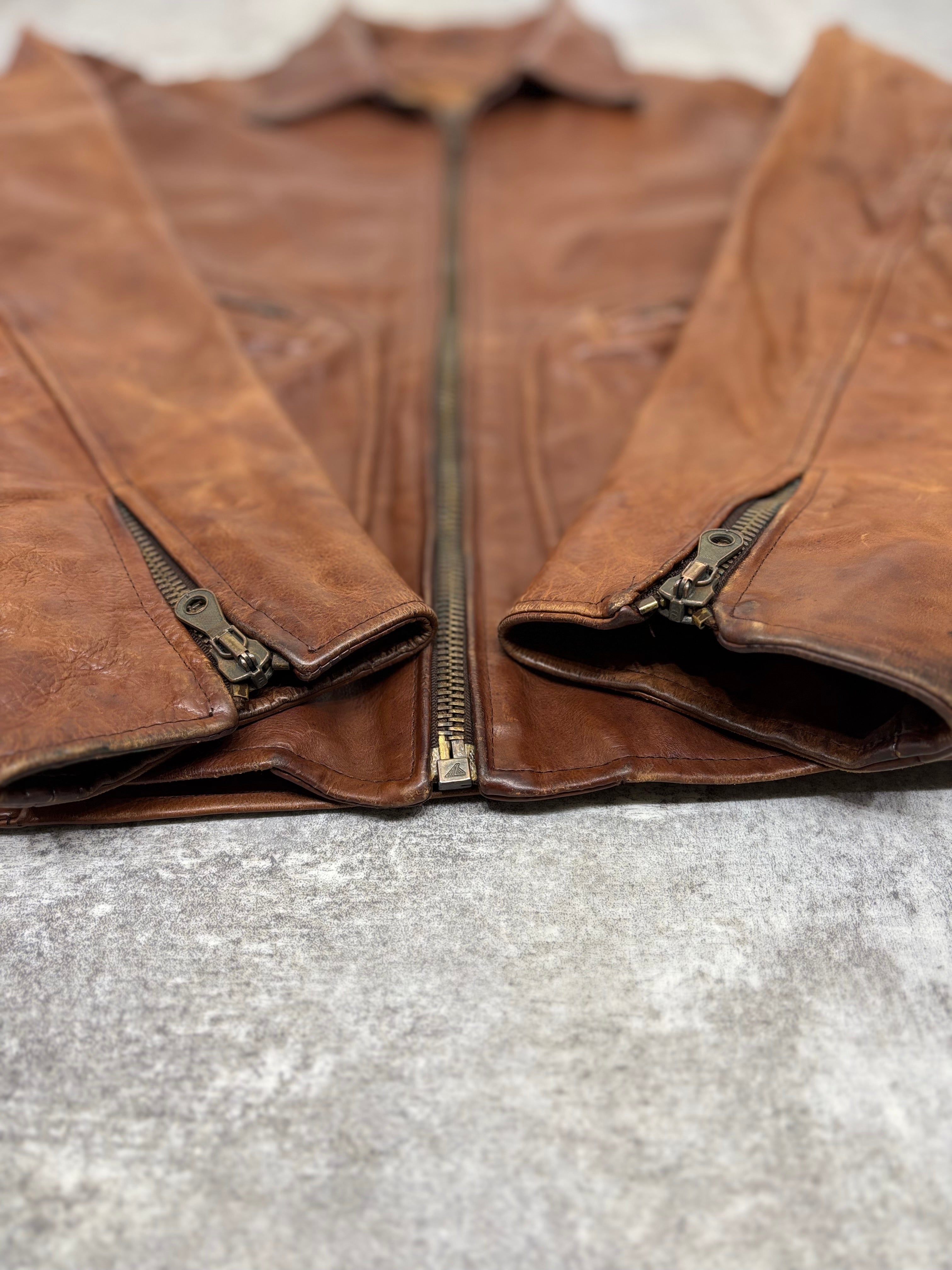 ~1990s Stealth & Co. Leather Zip Jacket – Brown