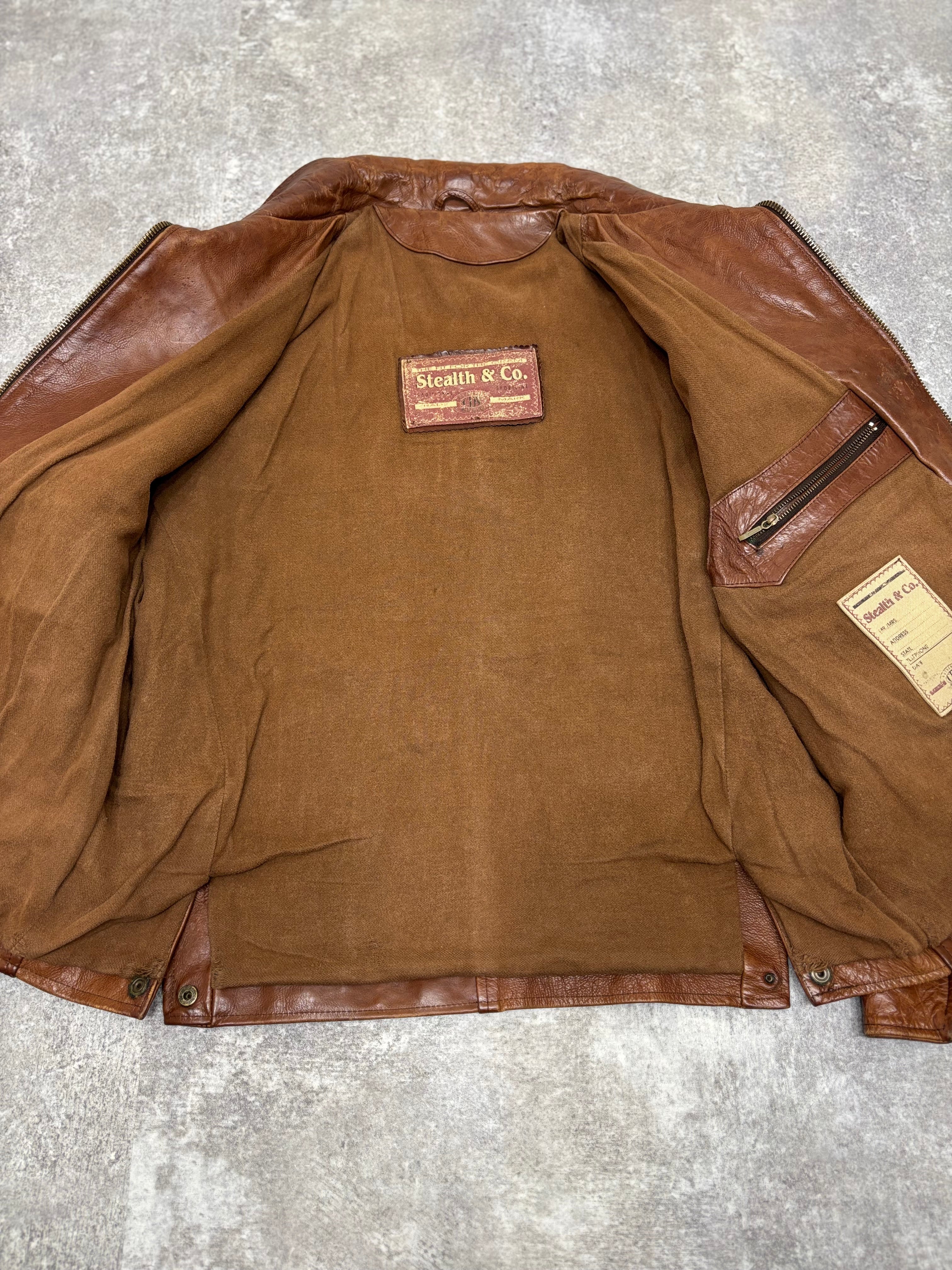 ~1990s Stealth & Co. Leather Zip Jacket – Brown