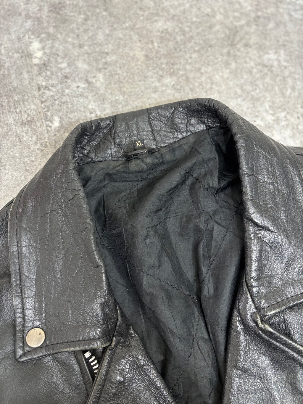 ~1990s Vintage Double Riders Leather Jacket Black