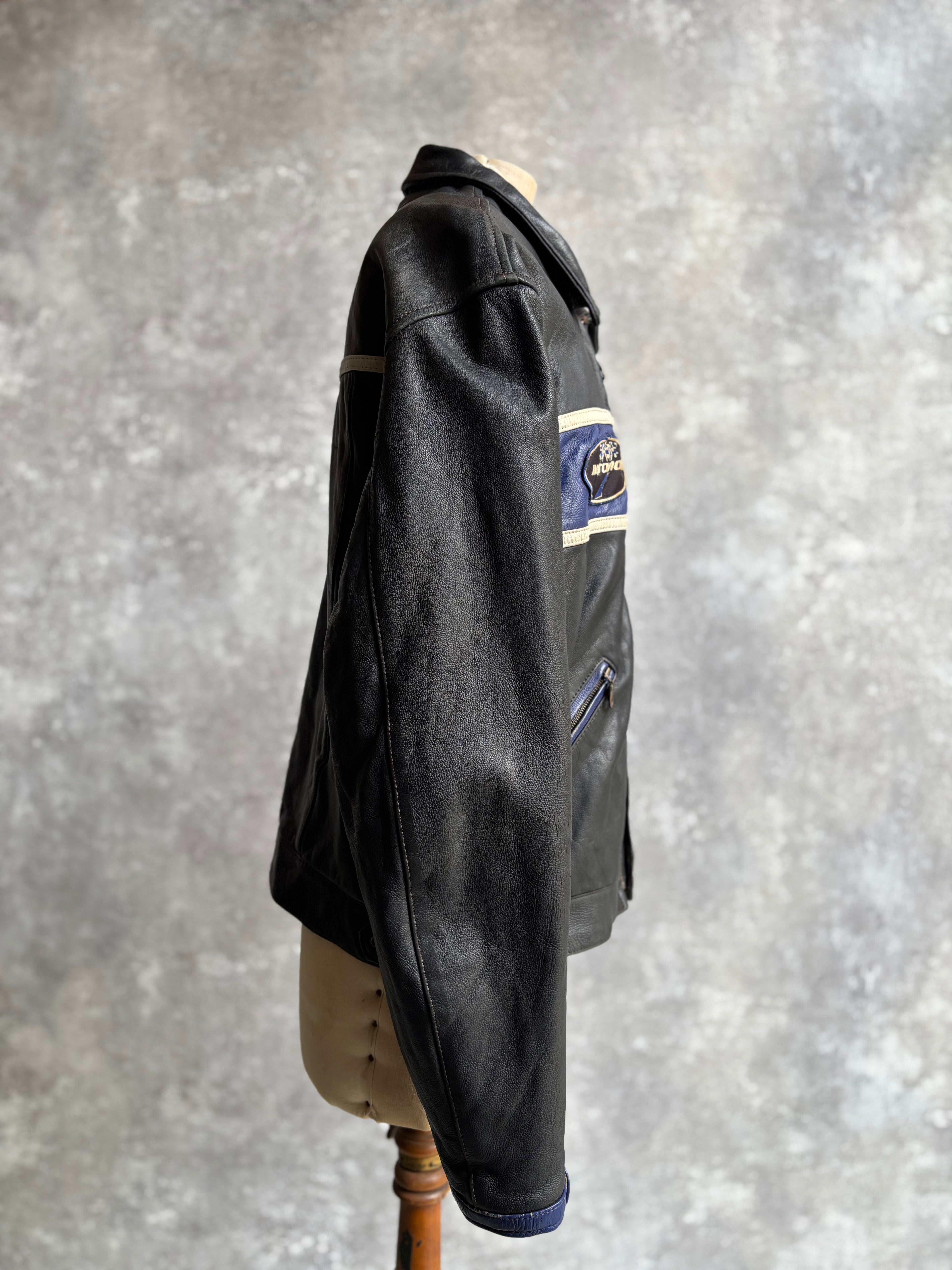 【~1990‘s】Black Leather Riders Jacket『Moto Mod』