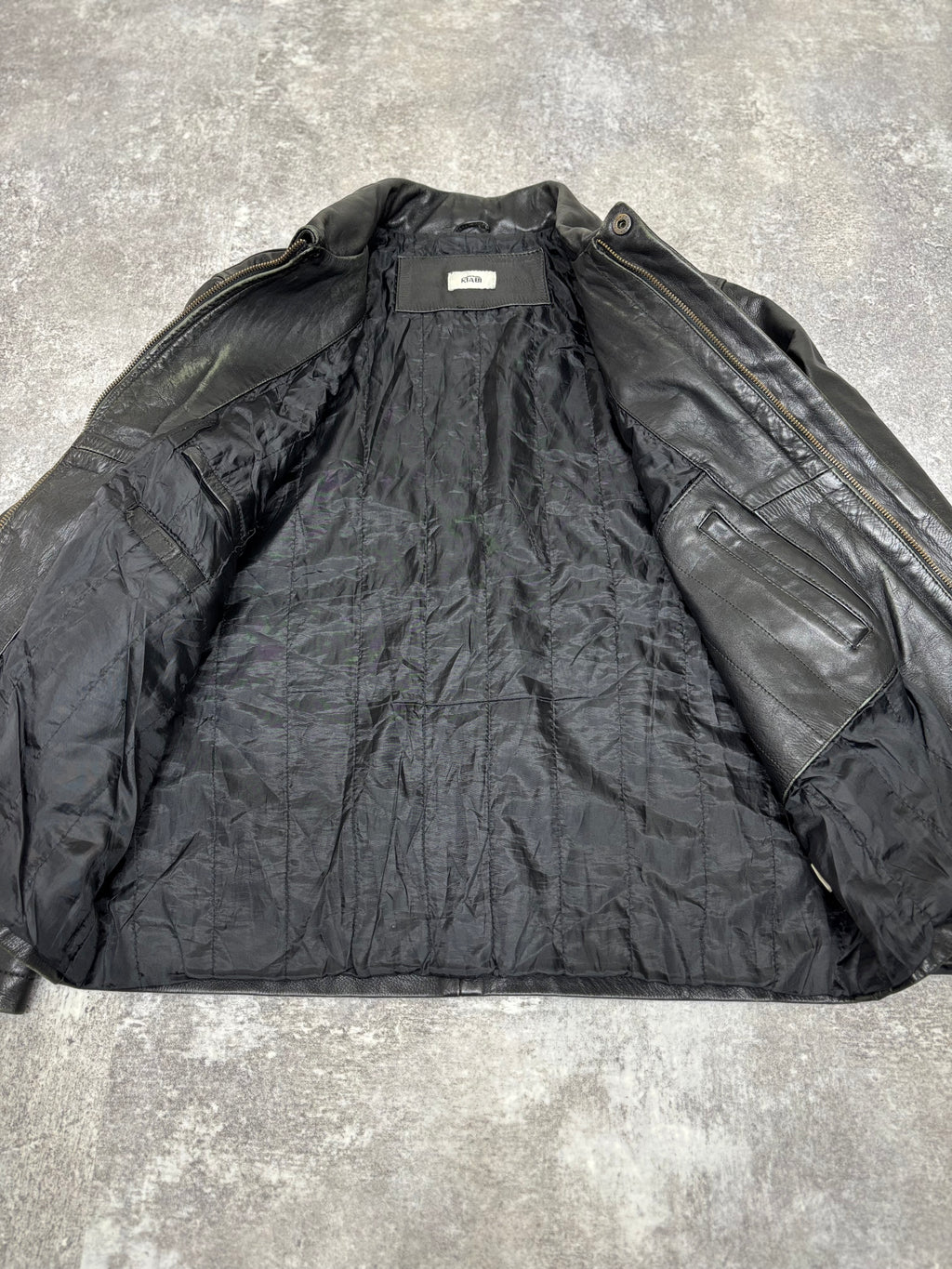 2000s Vintage Black Leather Jacket by KIABI