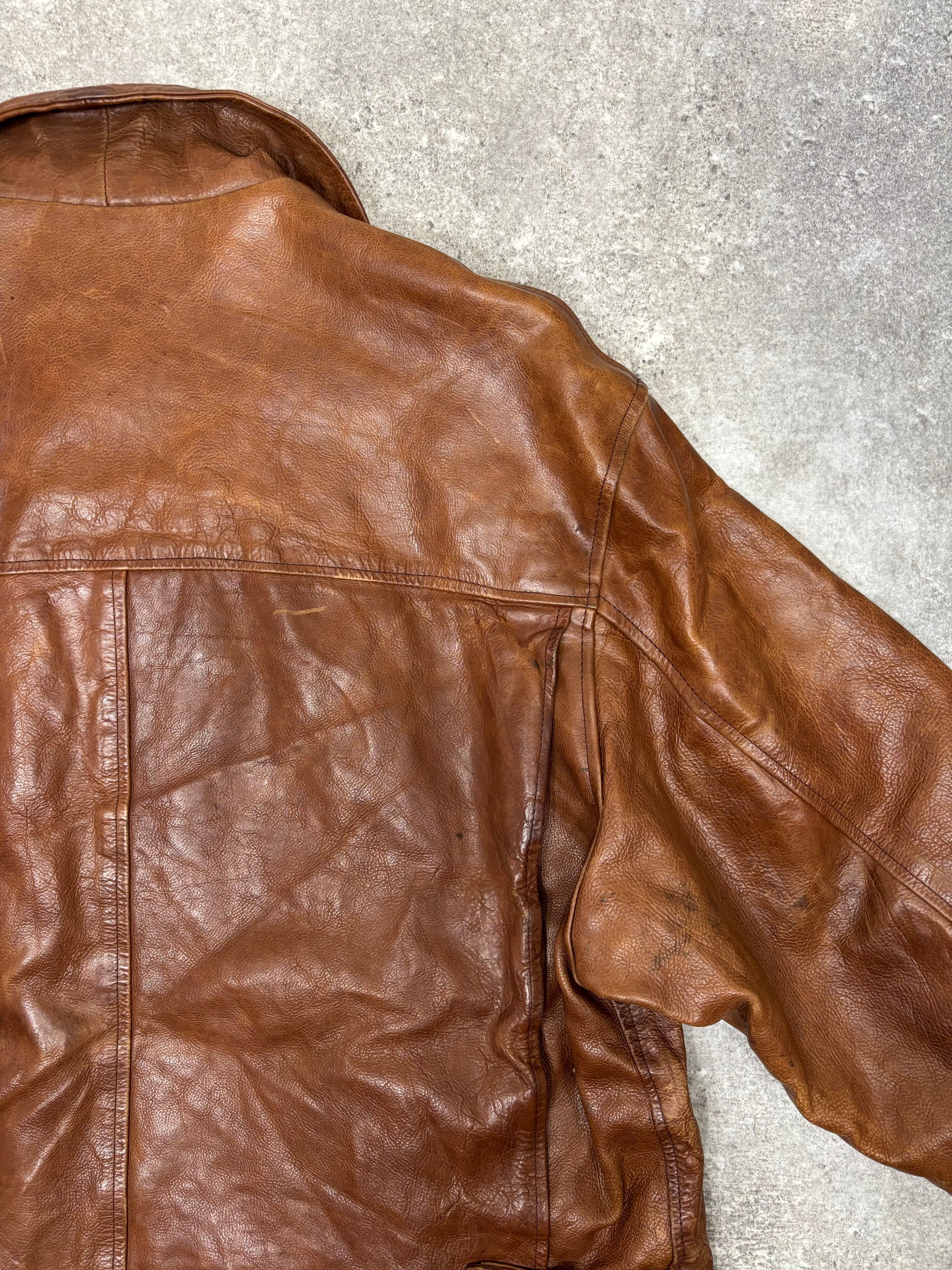 ~1990s Stealth & Co. Leather Zip Jacket – Brown
