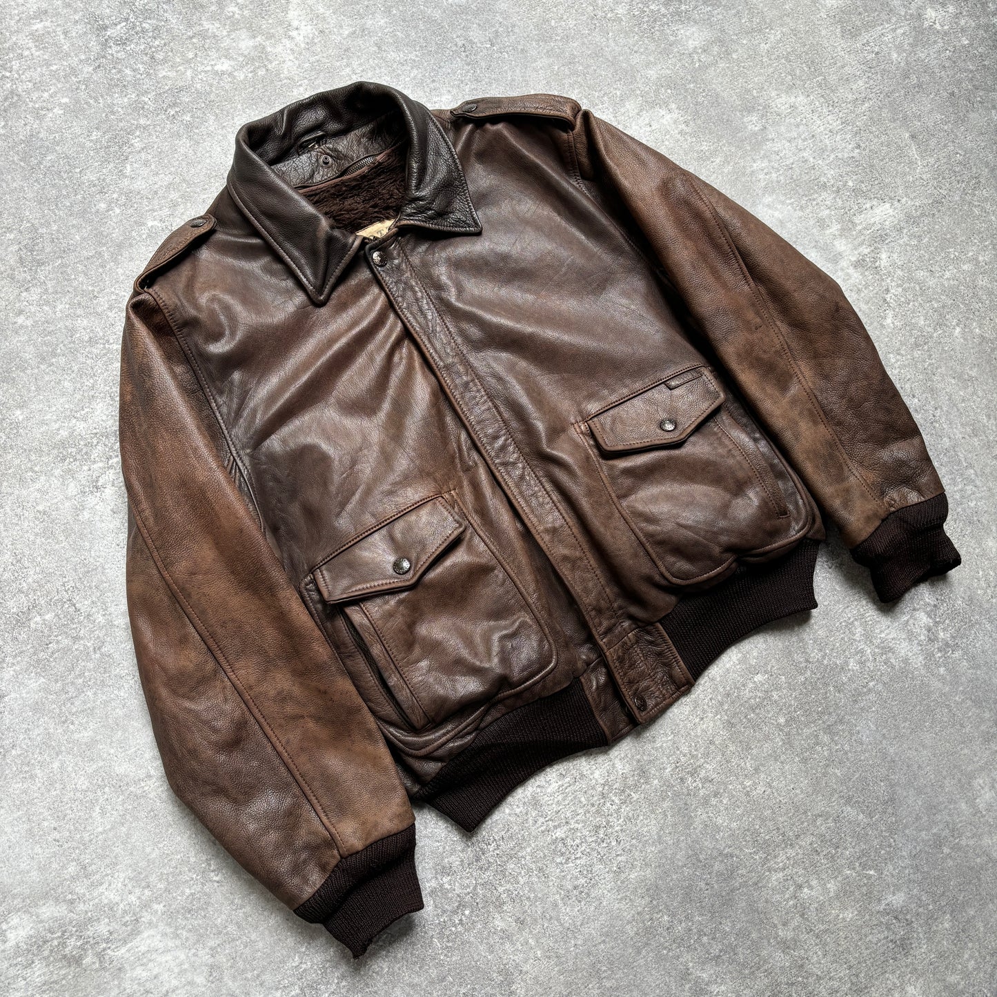 【~1990‘s】G-1 Type Brown Leather Fright Jacket