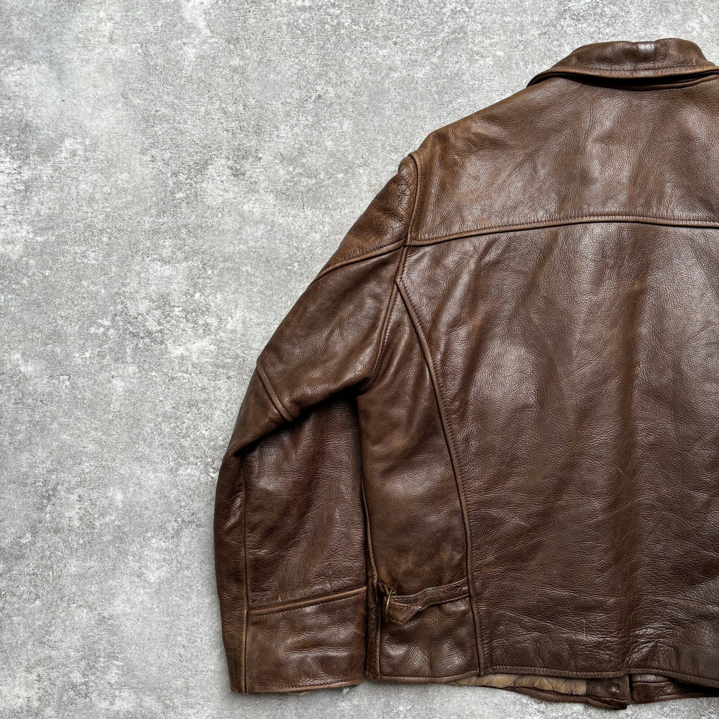 【~1990‘s】Brown Leather Jacket 『WORLD BEATERS』