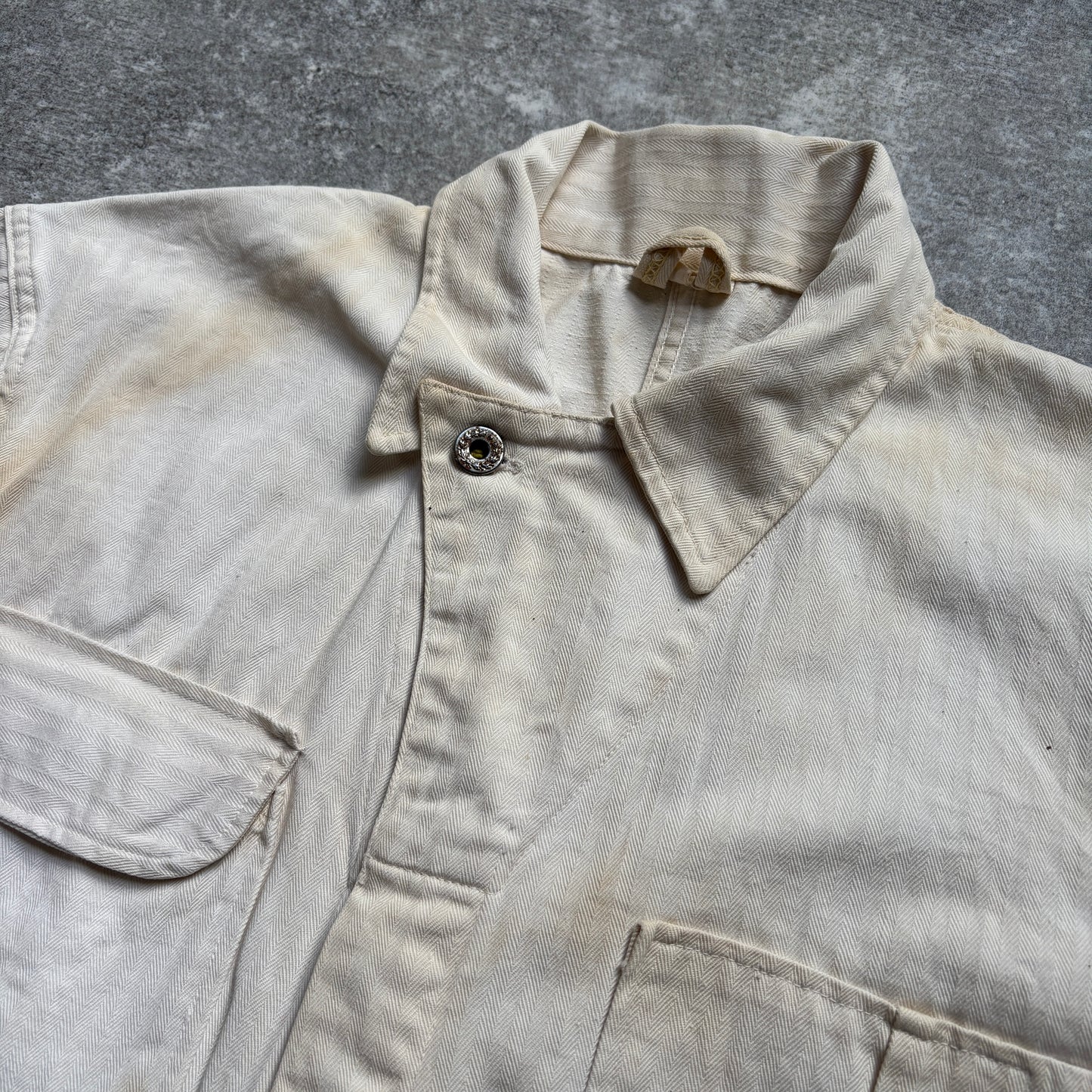 【1940's】Aviation Service Inc. White Coveralls 月桂樹ボタン