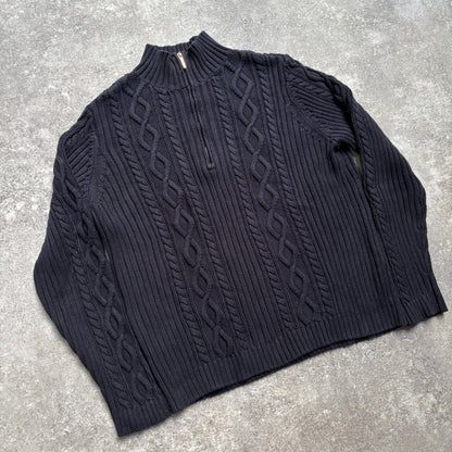 【1990's】Chaps Cable Knit Mock Neck Sweater