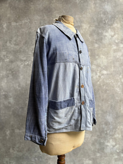 [~1950's] Vintage French Cotton Linen Work Jacket "Vulcain"