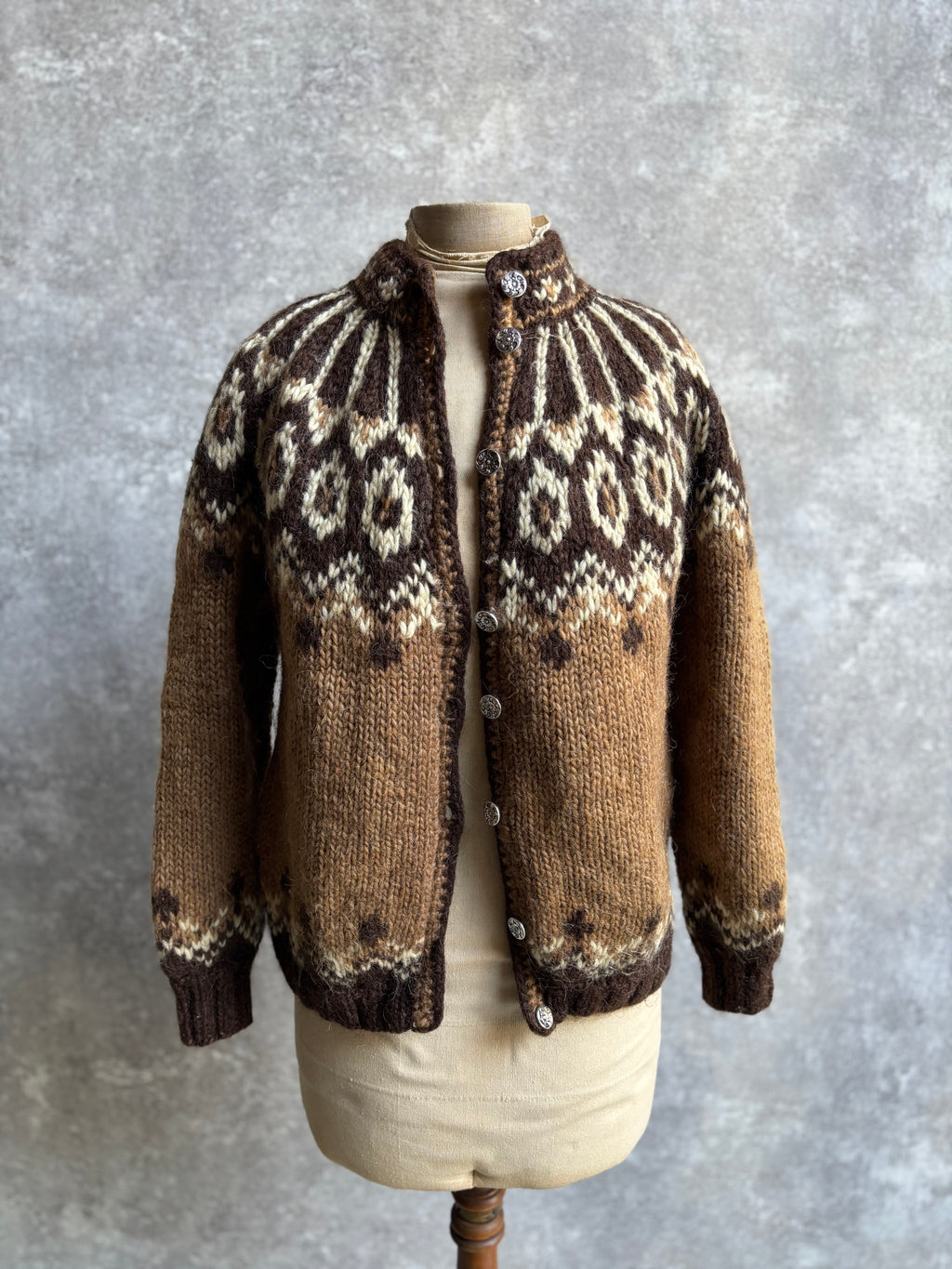 【~1980’s】Nordic Wool Knit Cardigan