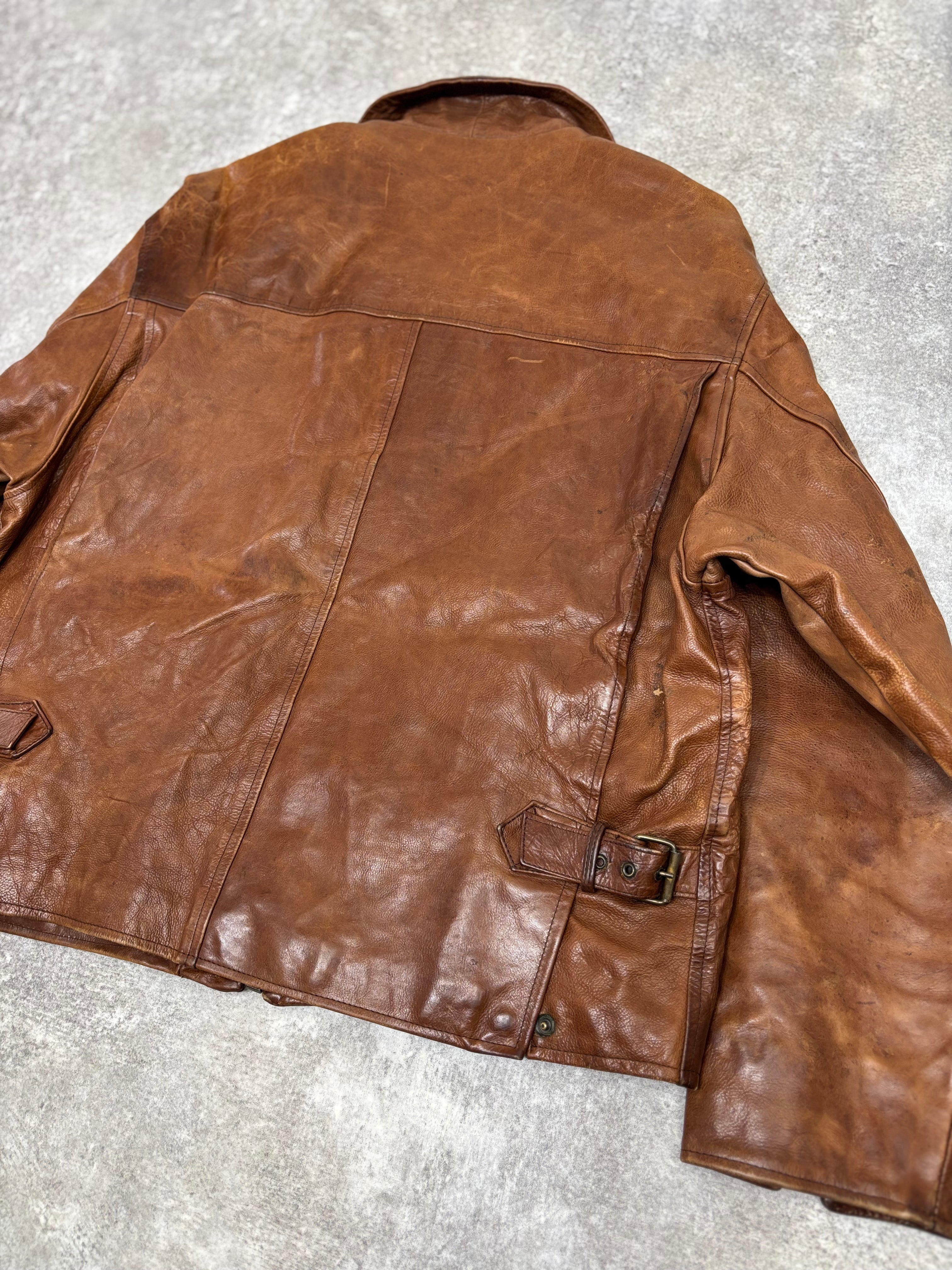 ~1990s Stealth & Co. Leather Zip Jacket – Brown