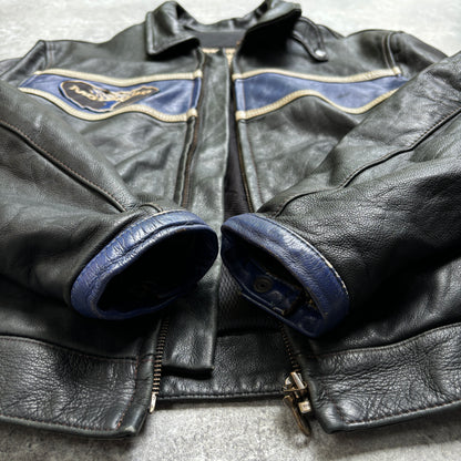 【~1990‘s】Black Leather Riders Jacket『Moto Mod』